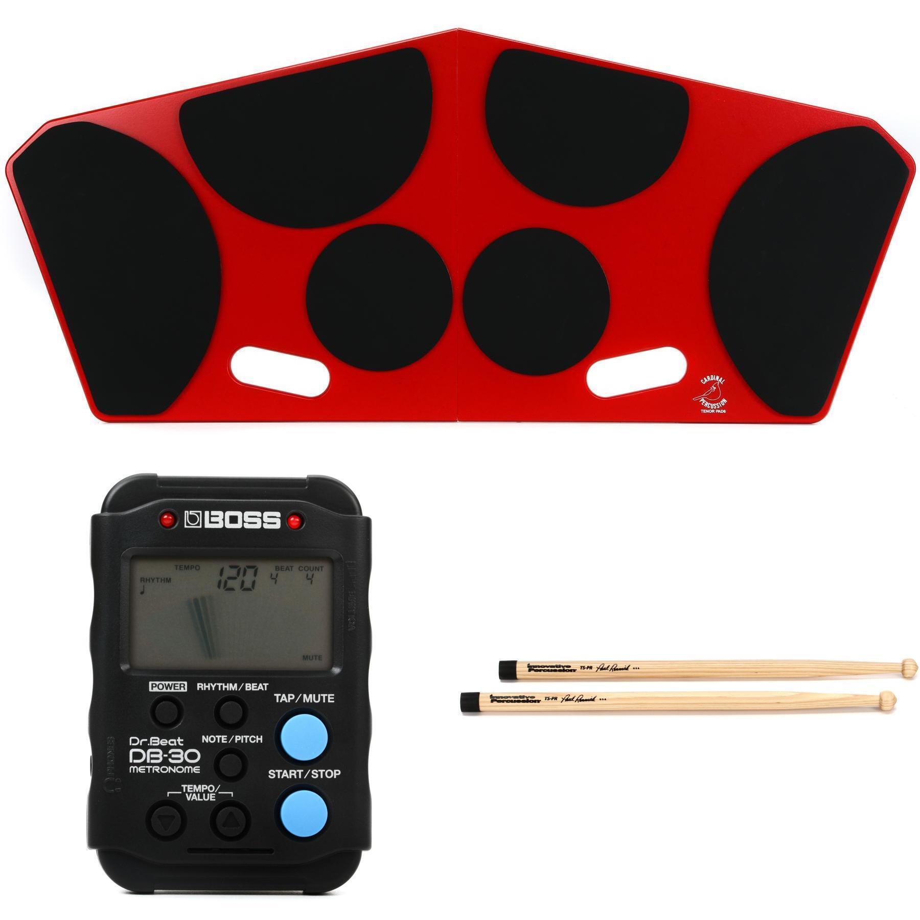 Cardinal Percussion Folding Tenor Practice Pad with Metronome and