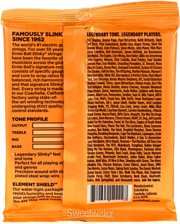 Ernie Ball 2222 Hybrid Slinky Electric Guitar Strings - .009-.046