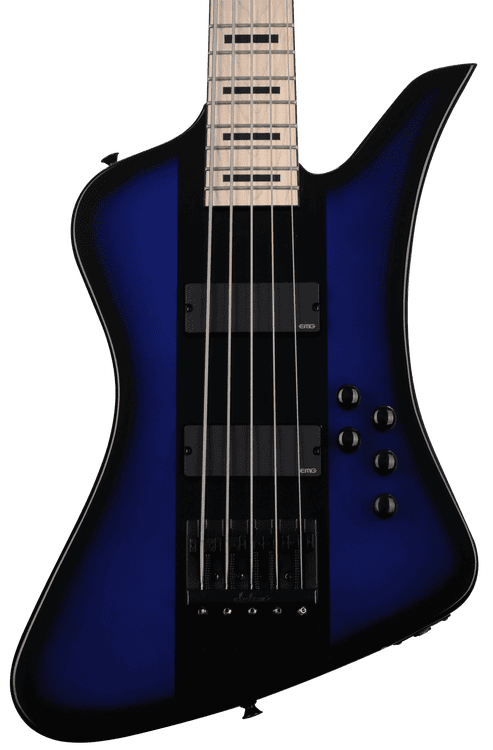 Jackson David Ellefson Kelly Bird V Signature Bass Guitar - Blue Stripe