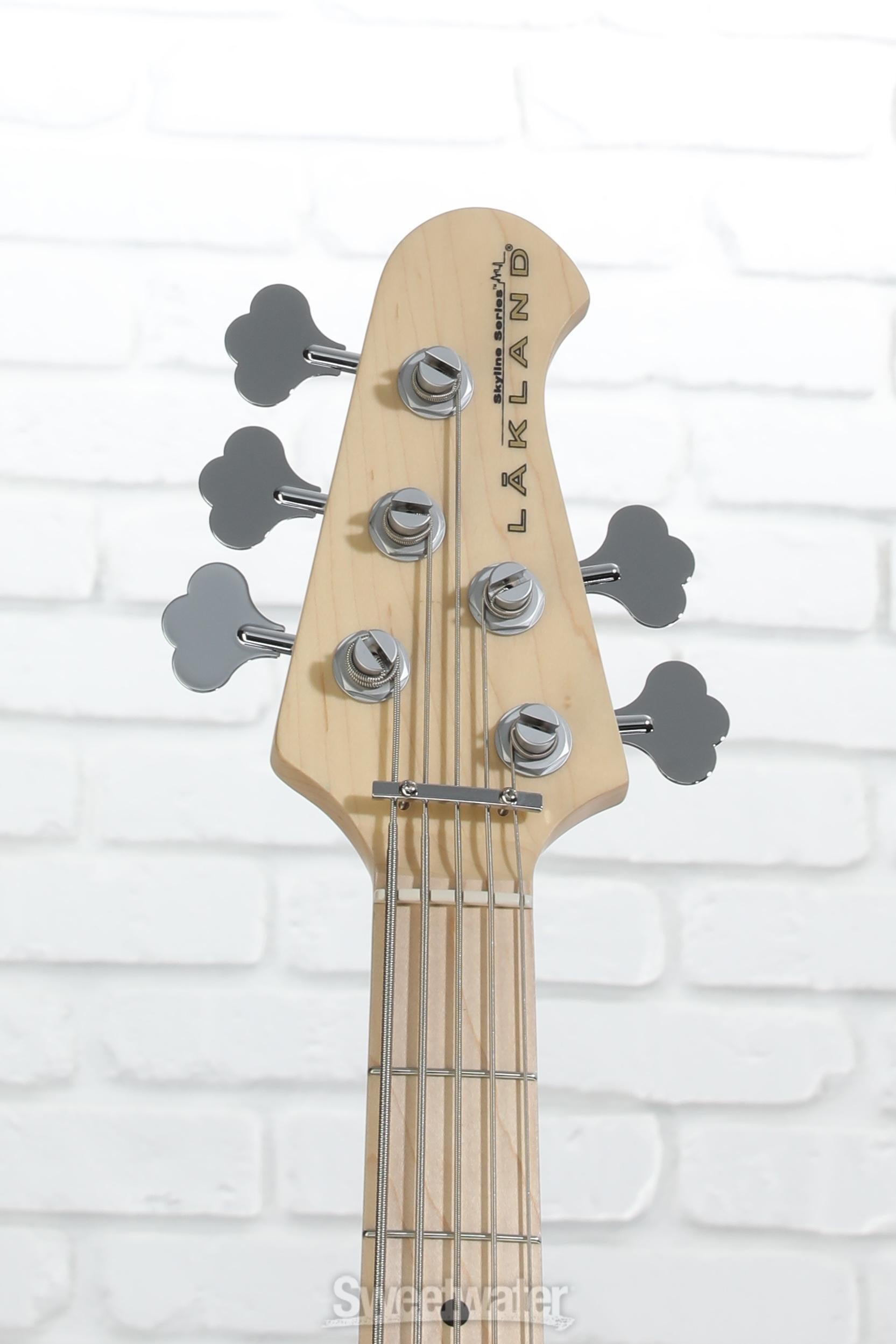 Lakland Skyline 55-02 Deluxe Flame Bass Guitar - Translucent Blue