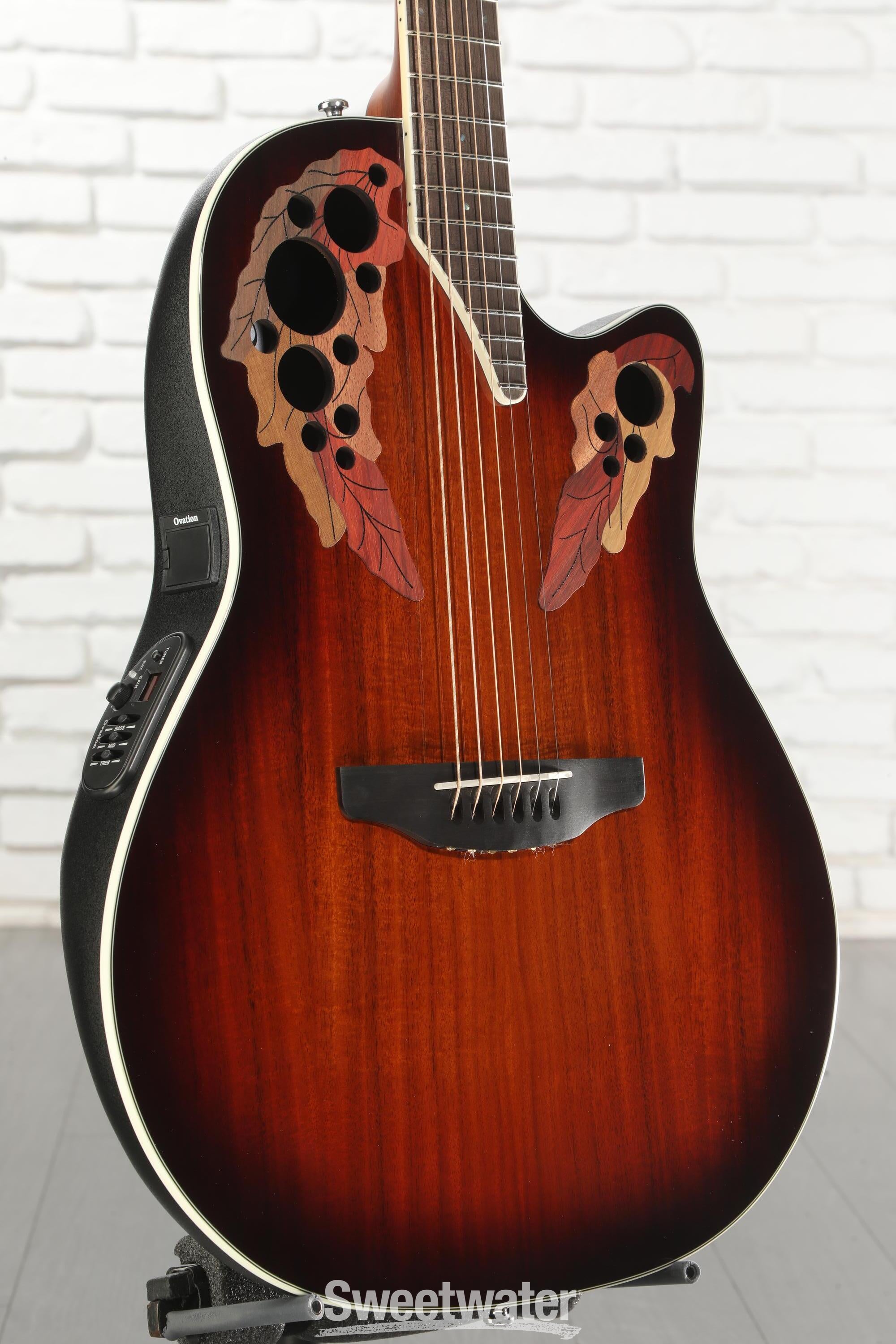 Photo of Ovation Celebrity Elite CE48P-KOAB Super Shallow Acoustic-electric Guitar - Koa Burst