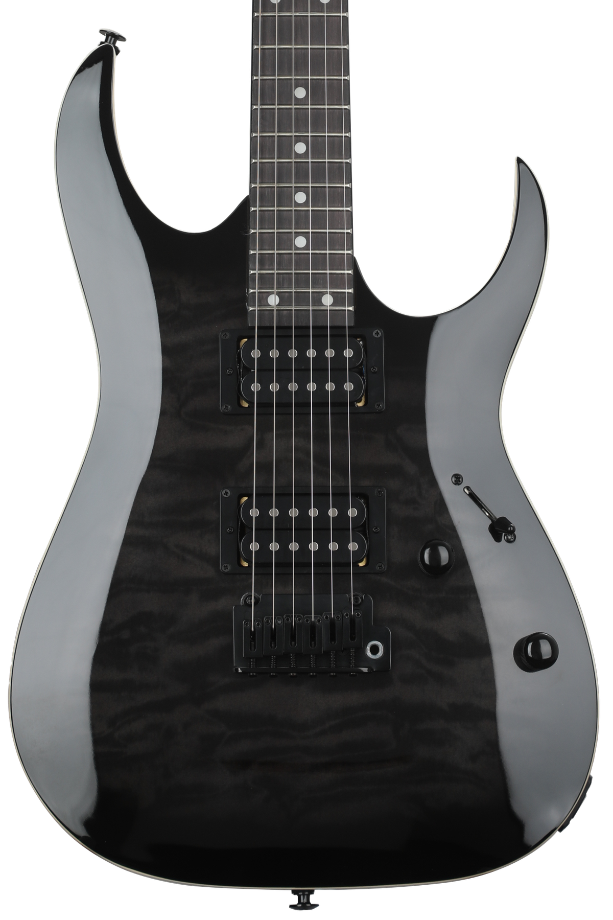 ibanez grga120qa electric guitar transparent blue burst