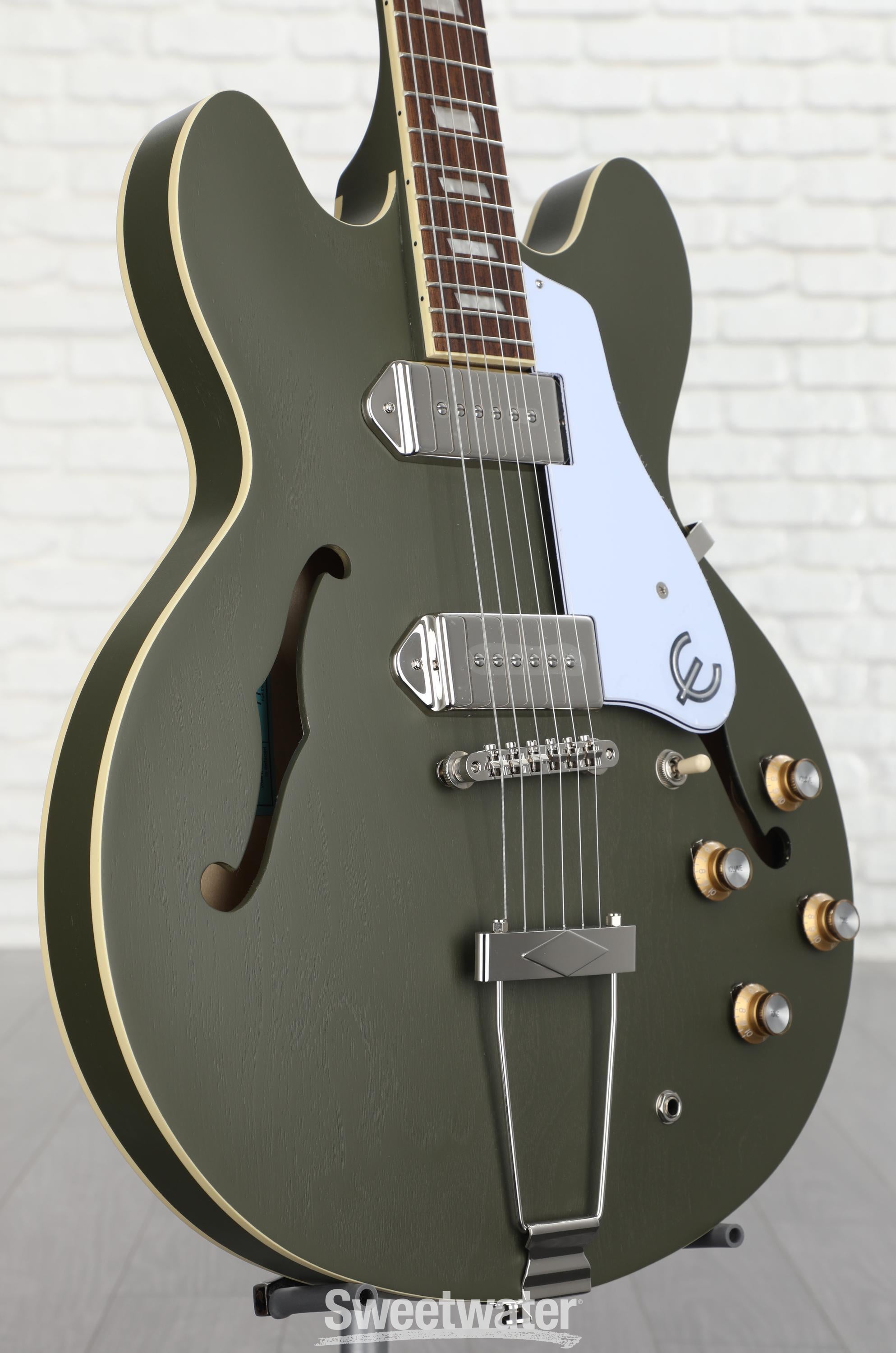 Epiphone Casino Worn Hollowbody - Worn Olive Drab | Sweetwater