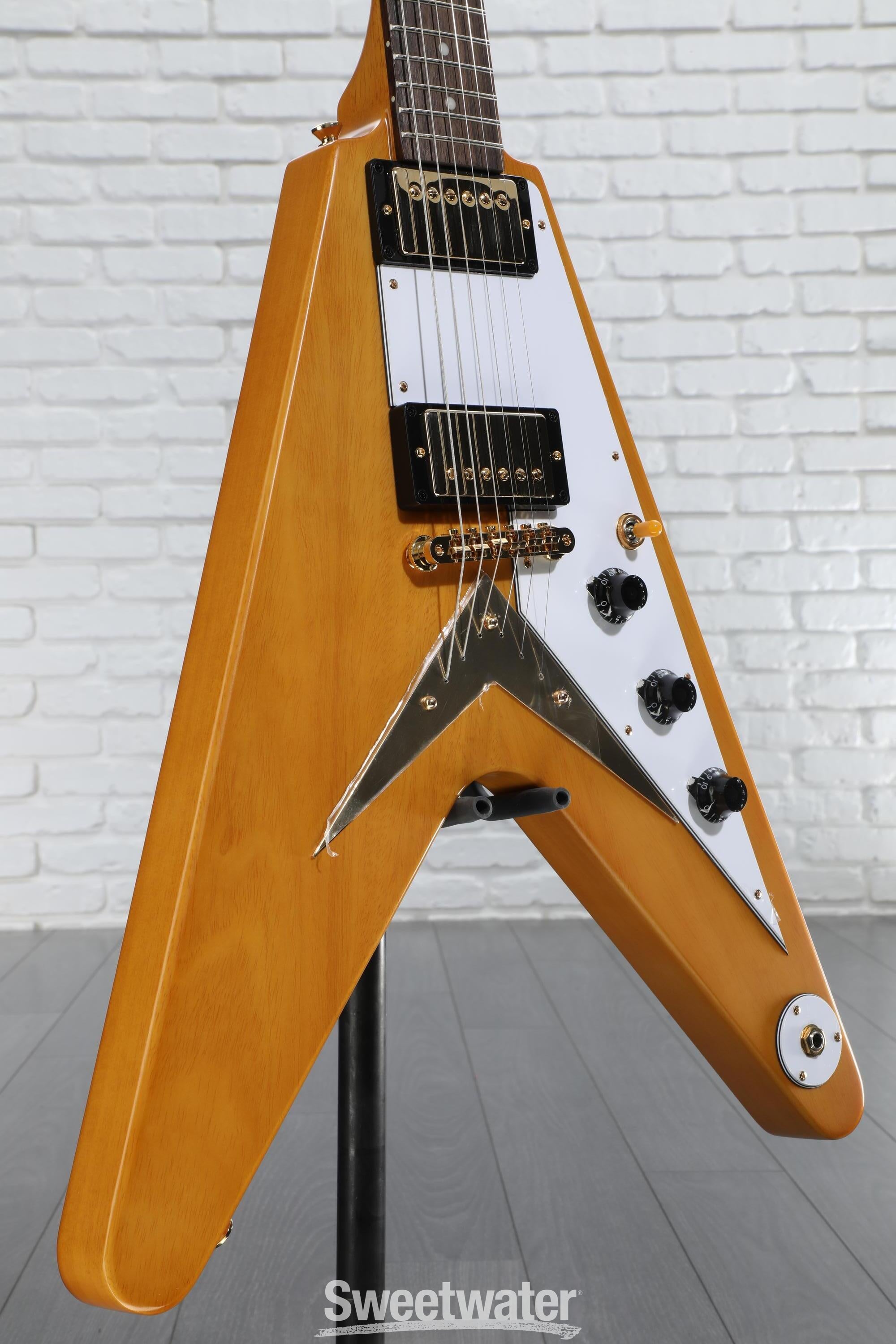 Epiphone 1958Flying V コリーナ Epiphone 1958 Korina Flying V (White Pickguard) Aged Natural