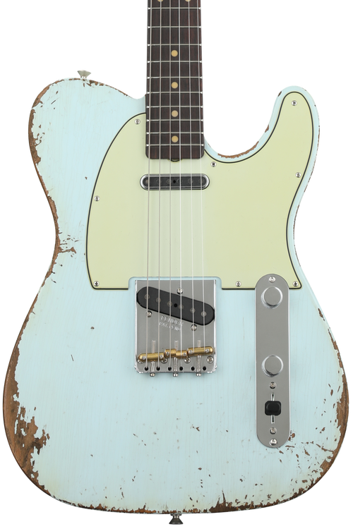 Fender Custom Shop GT11 1963 Heavy Relic Telecaster - Aged Sonic Blue -  Sweetwater Exclusive