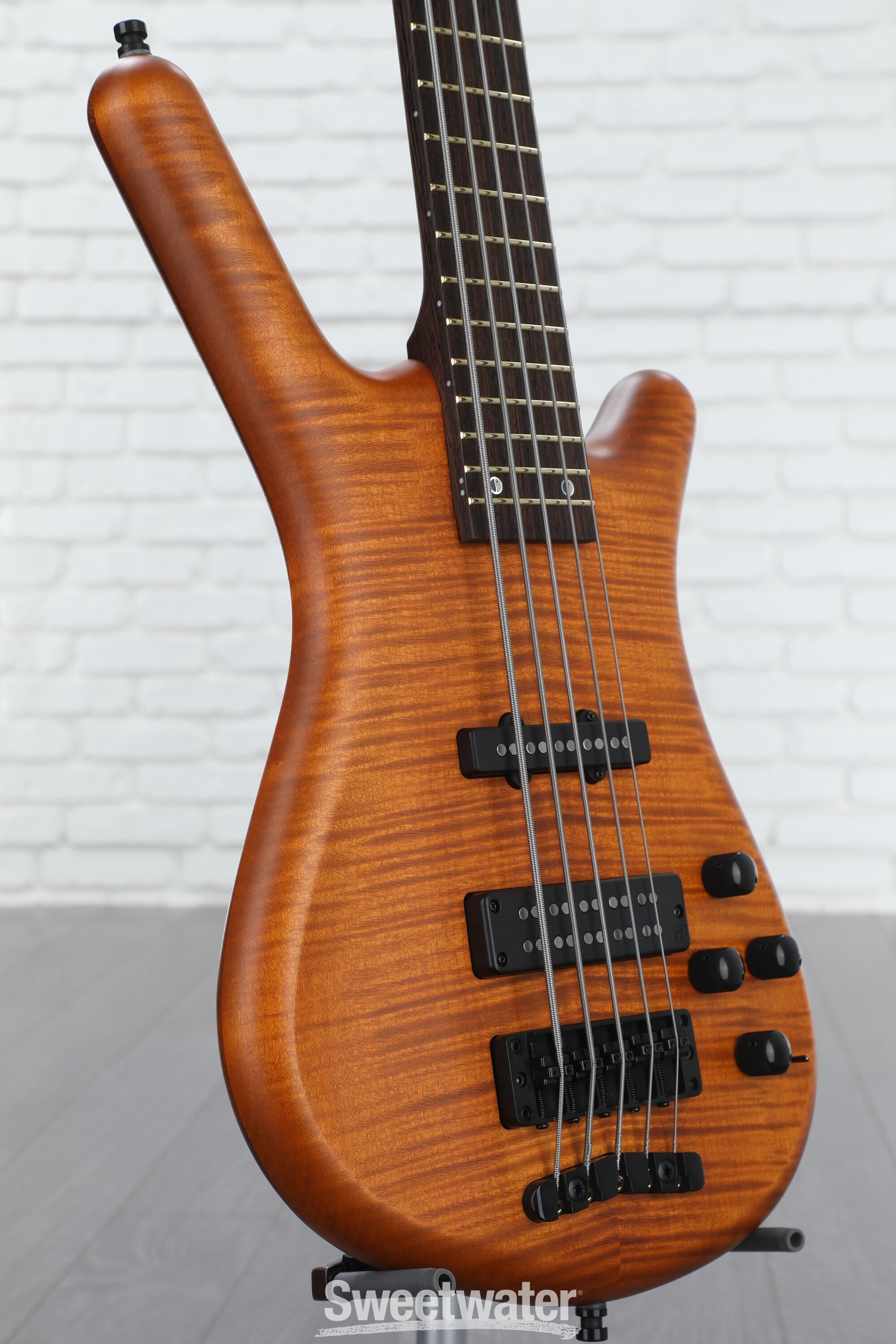 Warwick Pro Series 2022 Limited Edition Streamette 5-string Bass Guitar -  Special Amber Transparent Satin