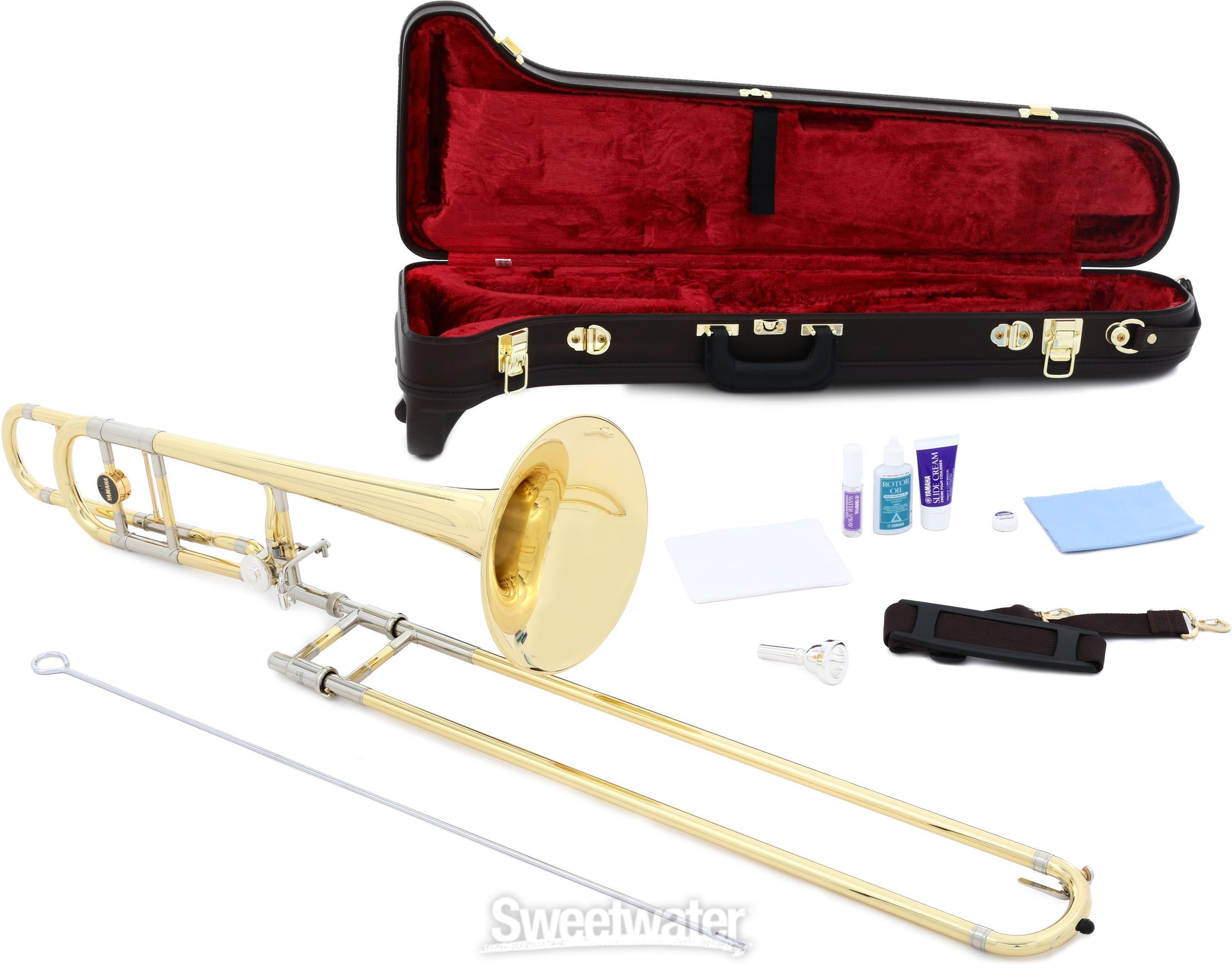 Yamaha YSL-882O Xeno Professional F-attachment Trombone - Clear Lacquer  with Yellow Brass Bell