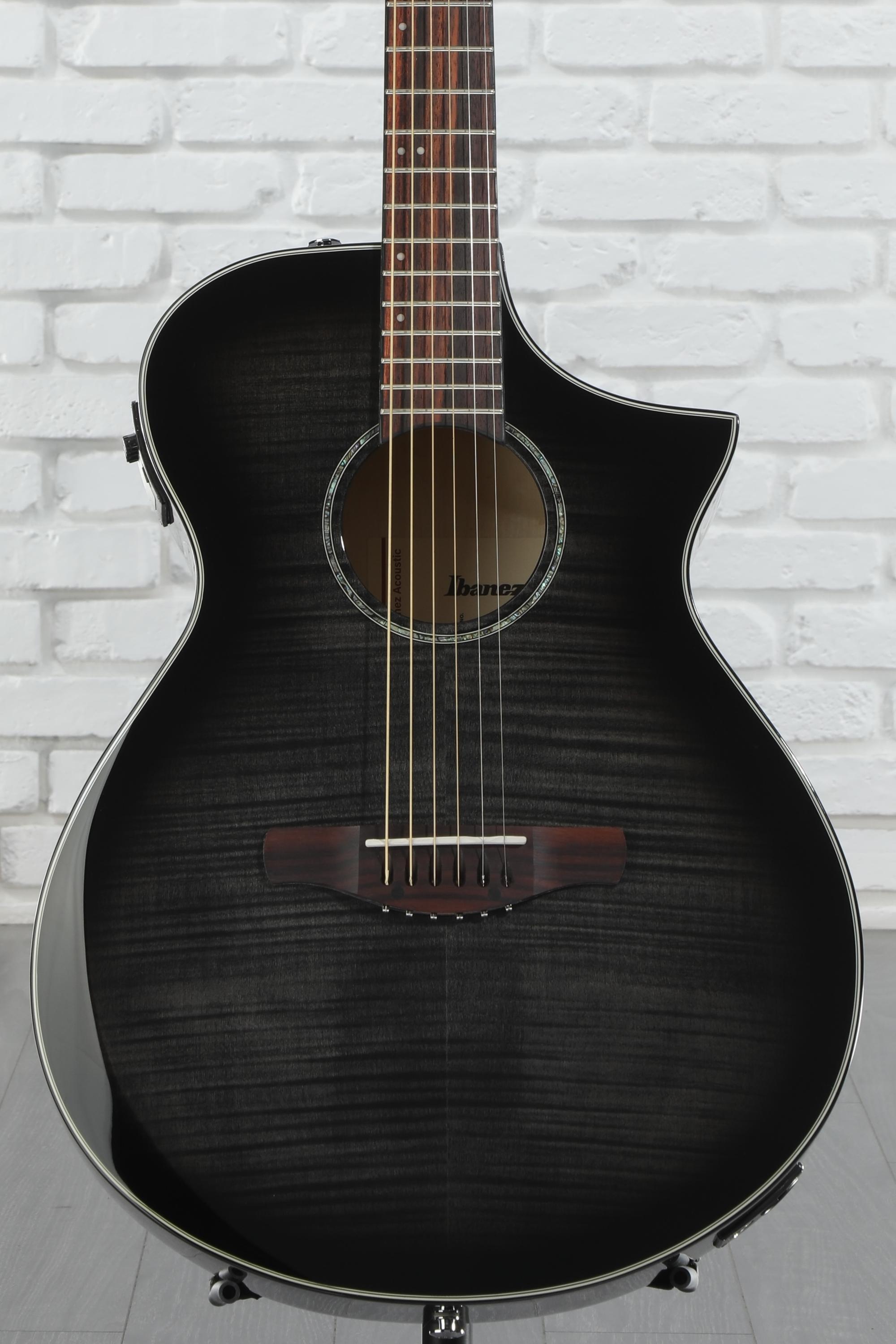 Ibanez AEWC400 Acoustic-Electric Guitar - Transparent Black