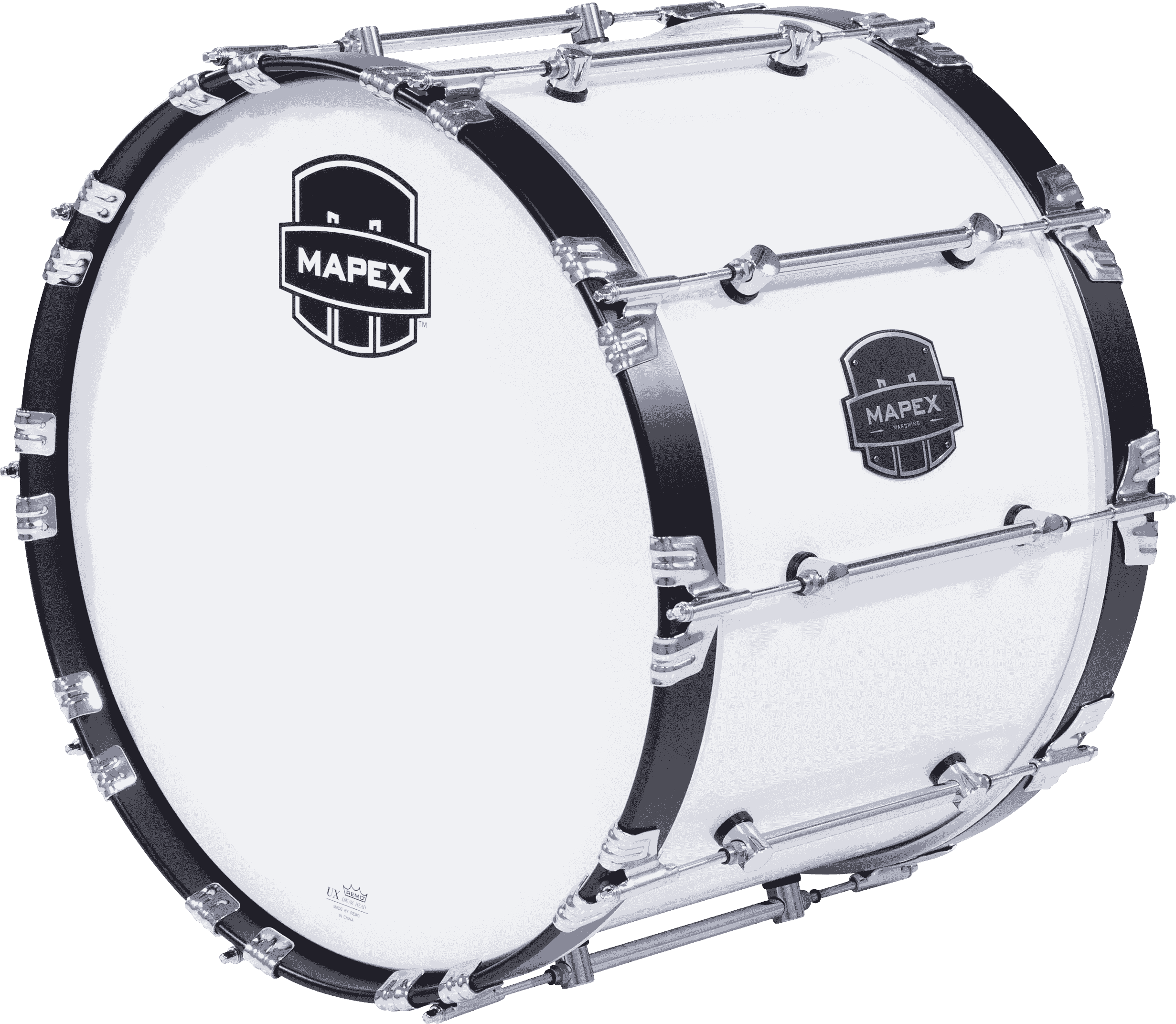 Mapex Quantum Mark II Marching Bass Drum - 14 inches x 20 inches, Gloss White