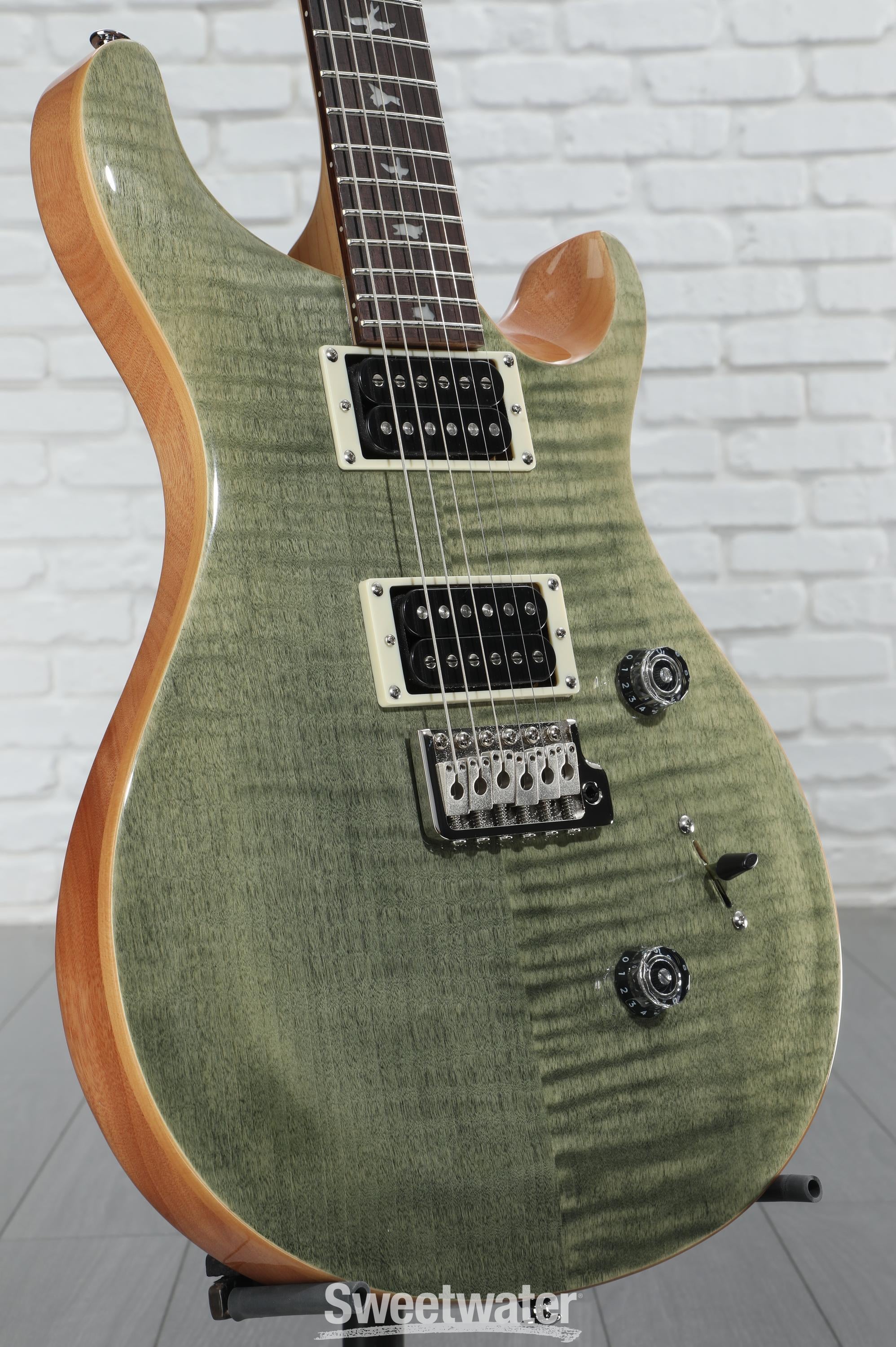 PRS SE Custom 24 Electric Guitar - Trampas Green, Sweetwater