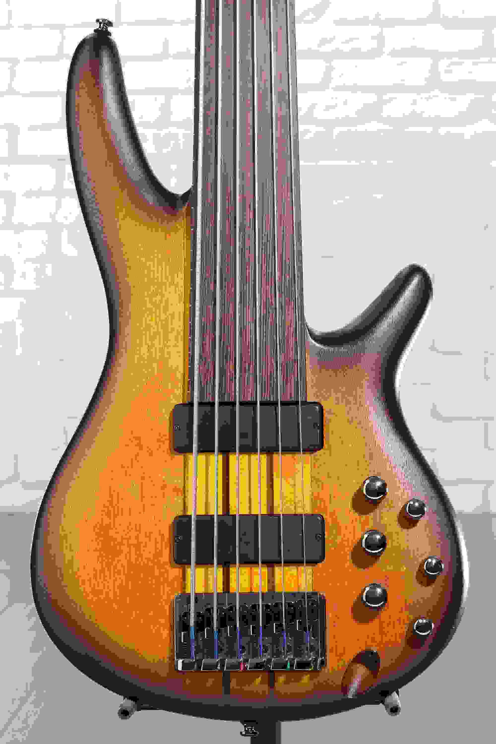 Ibanez SRF706 Fretless Bass Guitar - Brown Burst Flat
