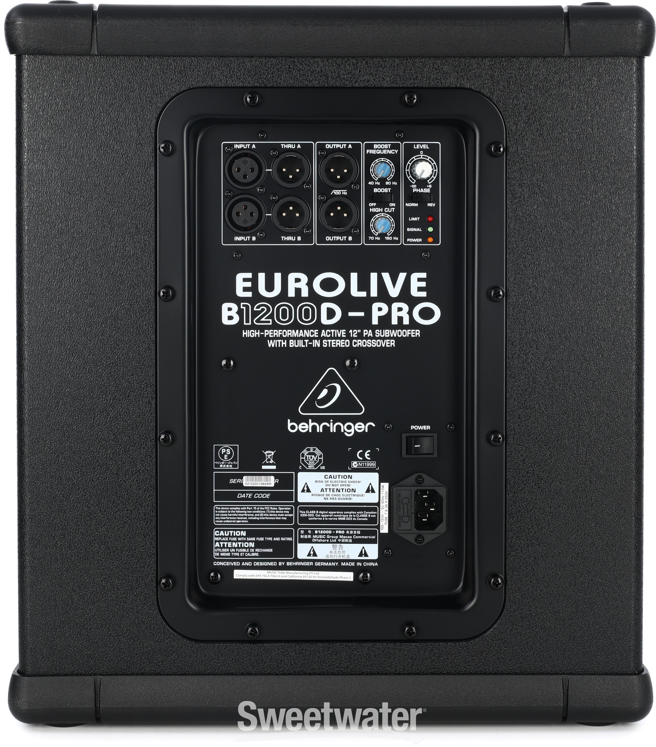 Behringer store subwoofer manual