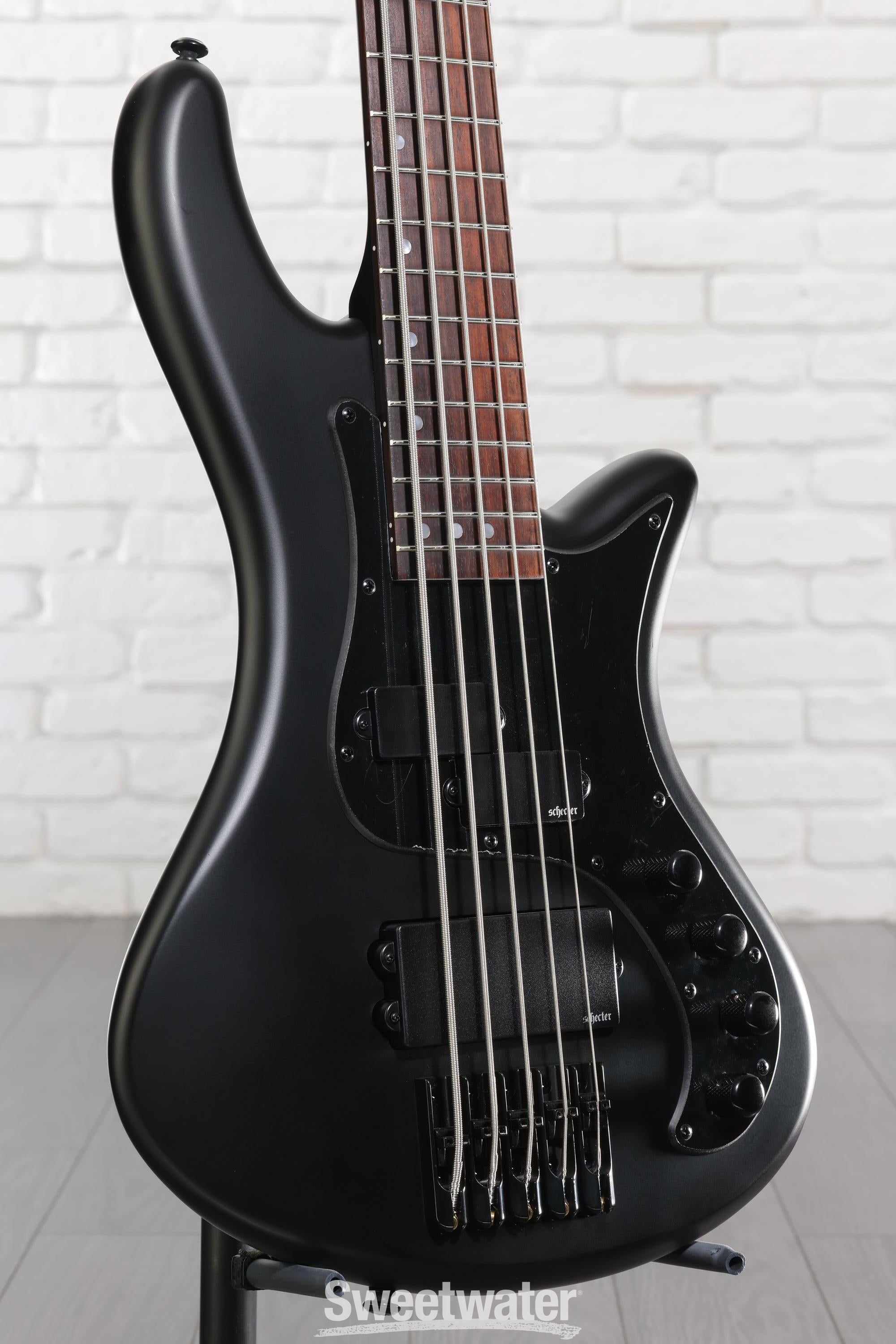 Photo of Schecter Stiletto Stealth-5 5-string Electric Bass Guitar - Satin Black