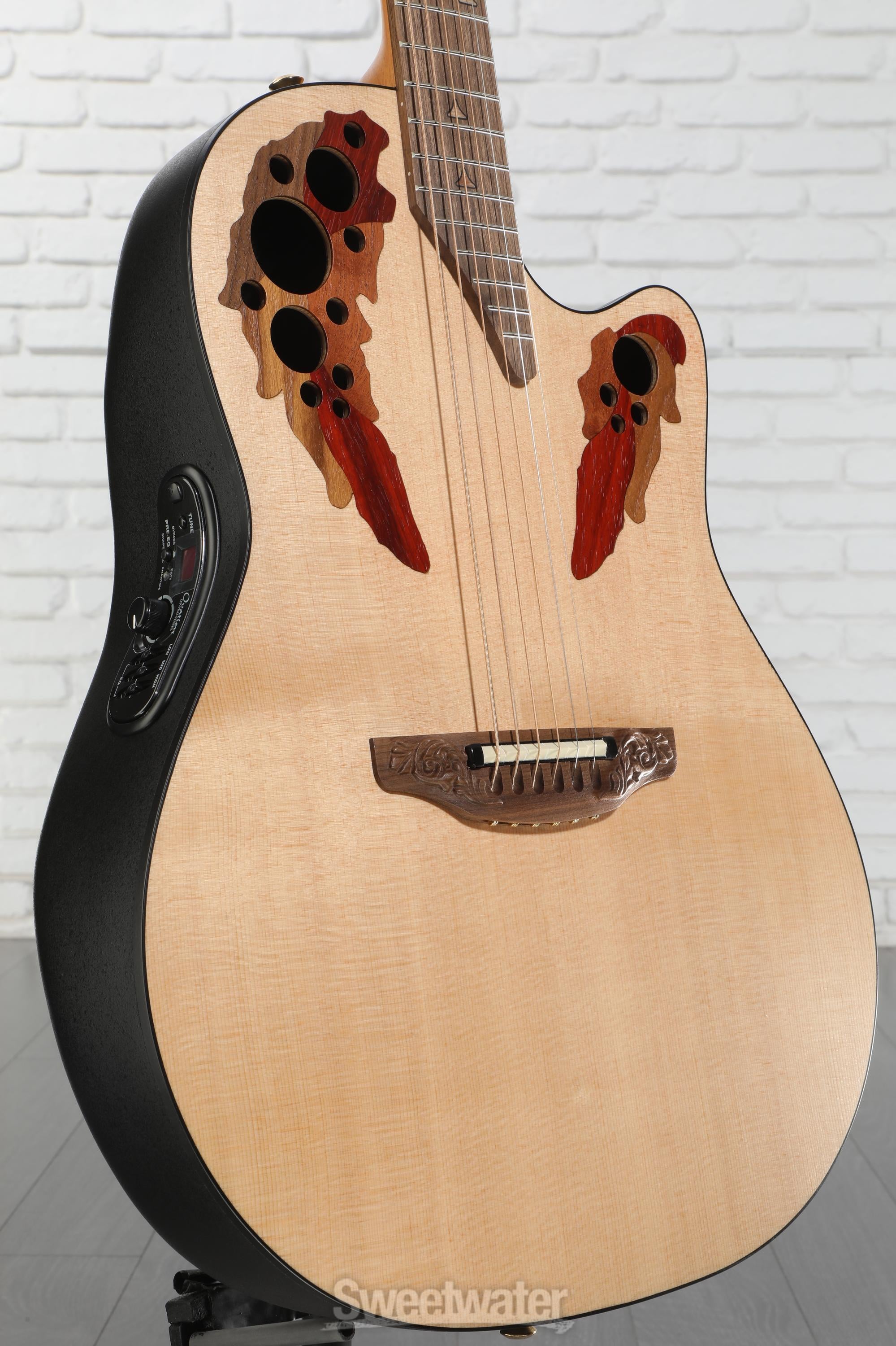 Ovation USA Elite Deep Cutaway E-Acoustic Guitar - Natural