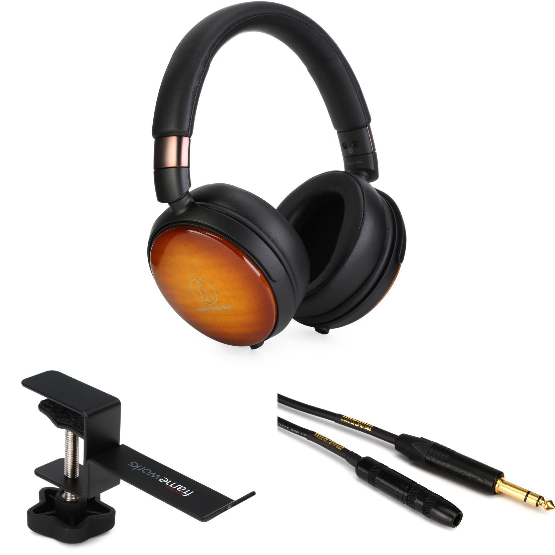 Audio-Technica ATH-WP900 Over-ear Headphone Bundle with Desk Hanger and ...