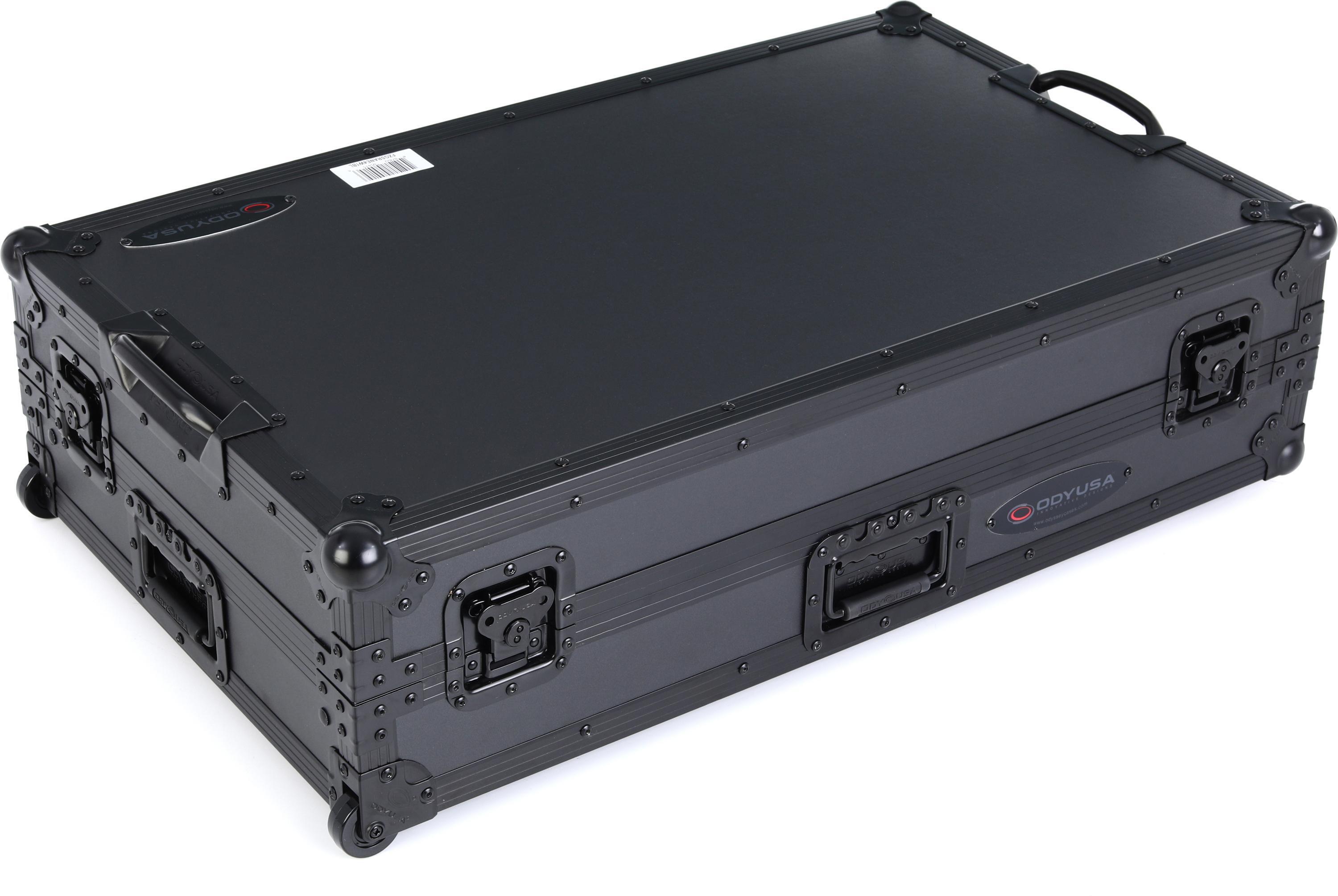 Odyssey FZGSRANE4W1BL Glide-style Flight Case for Rane Four with Wheels and  1U Rack - Black Label