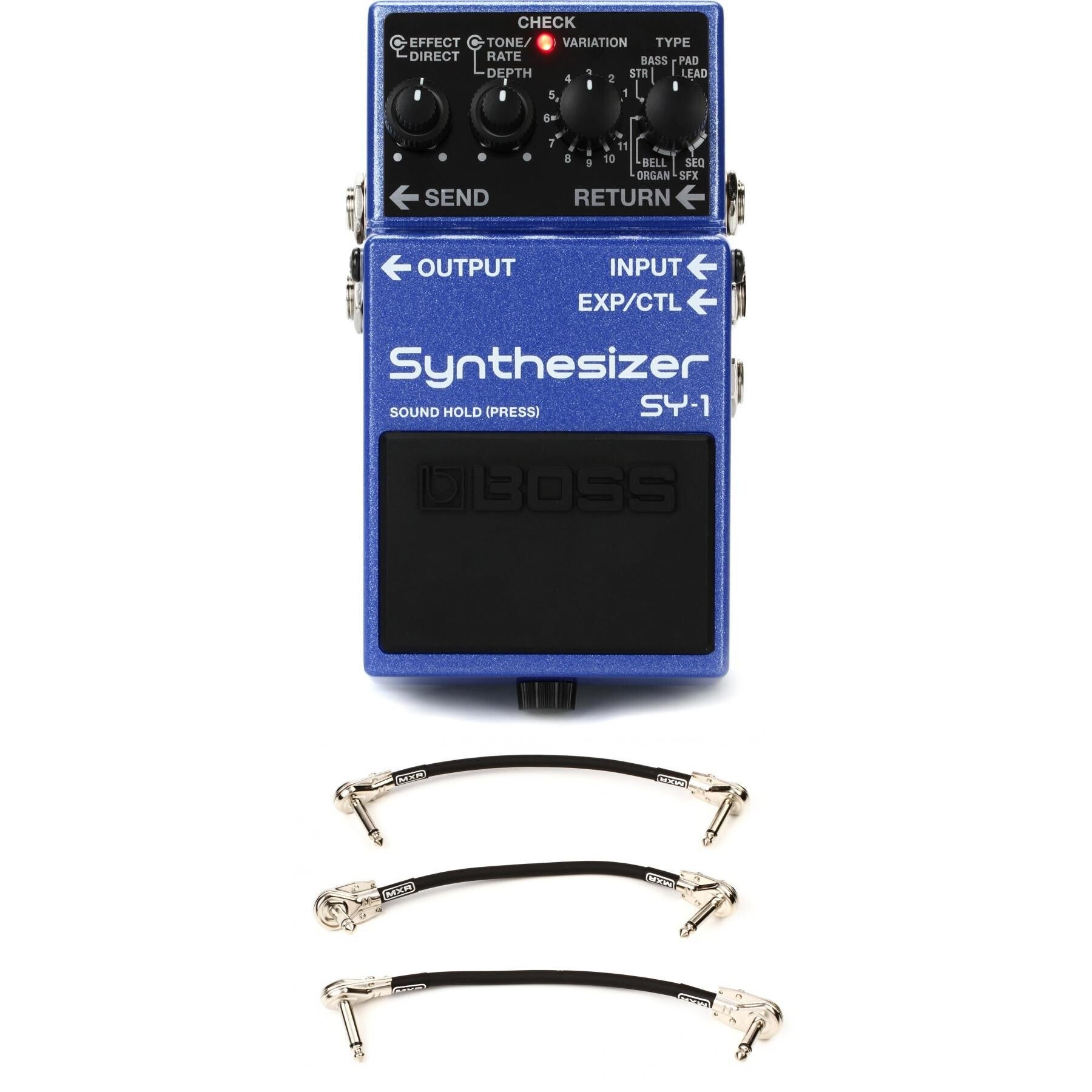 Boss SY-1 Guitar Synthesizer Pedal with 3 Patch Cables | Sweetwater