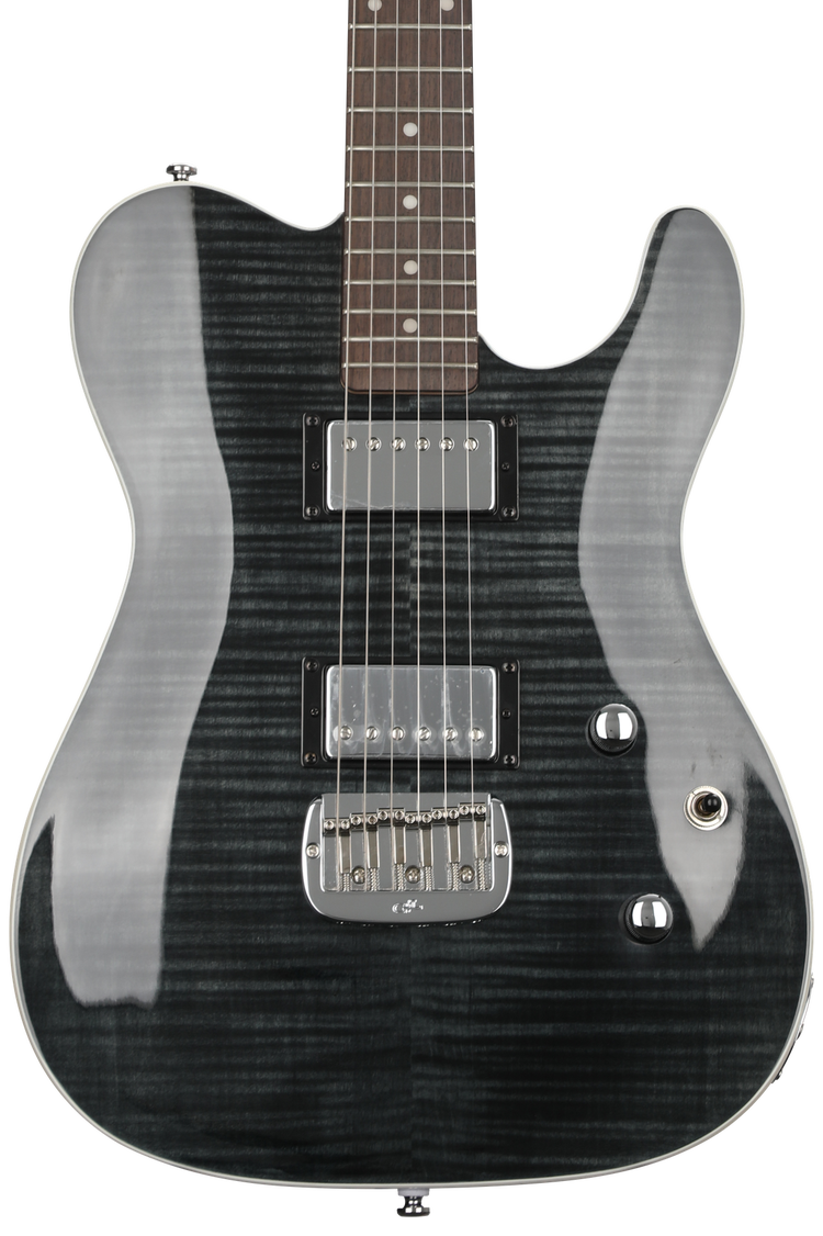 G&L Tribute ASAT Deluxe Carved Top Electric Guitar - Trans Black