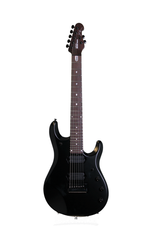 Ernie Ball Music Man JP7 Fully Loaded Stealth Black, All Rosewood Neck |  Sweetwater