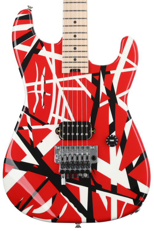 EVH Striped Series - Red with Black and White Stripes | Sweetwater