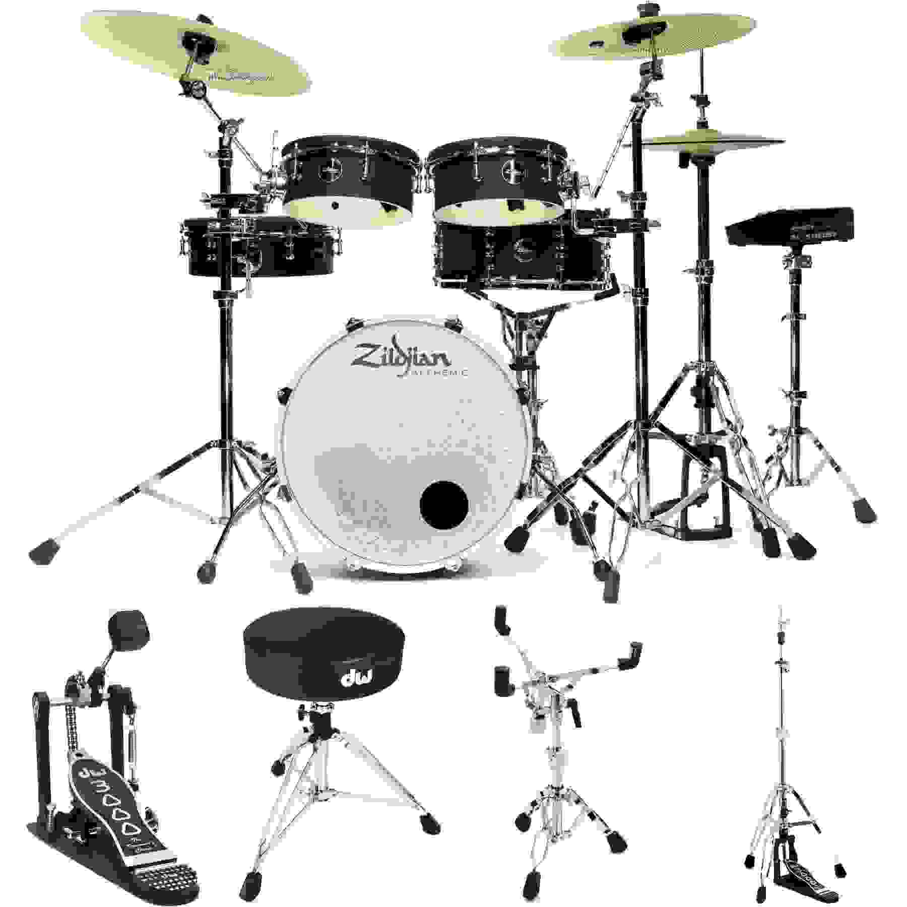 Zildjian ALCHEM-E Bronze EX 5-piece Electronic Drum Kit Essentials