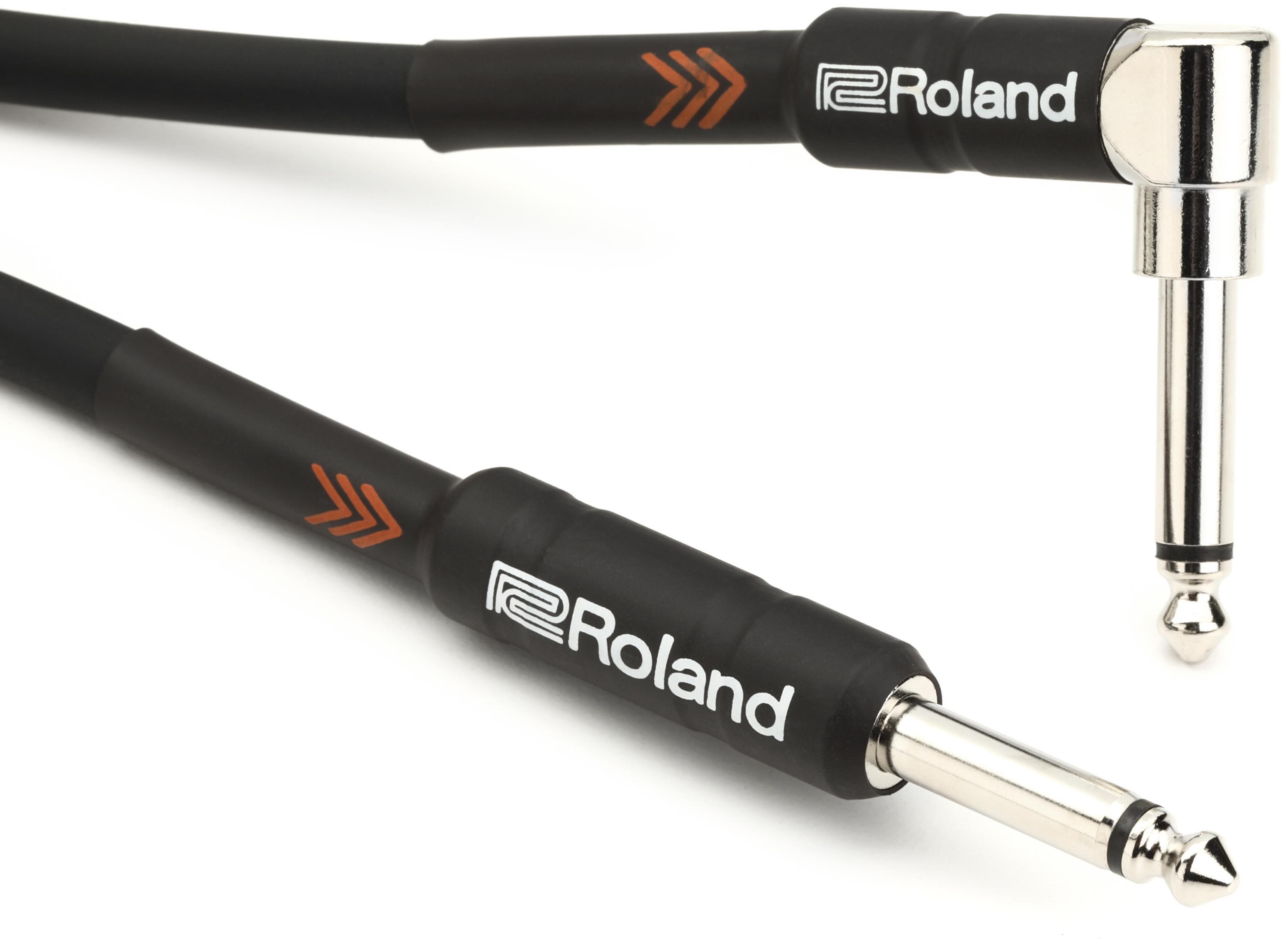 Photo of Roland RIC-B5A Black Series Instrument Cable - 1/4-inch TS Male to Right Angle 1/4-inch TS Male, 5-foot