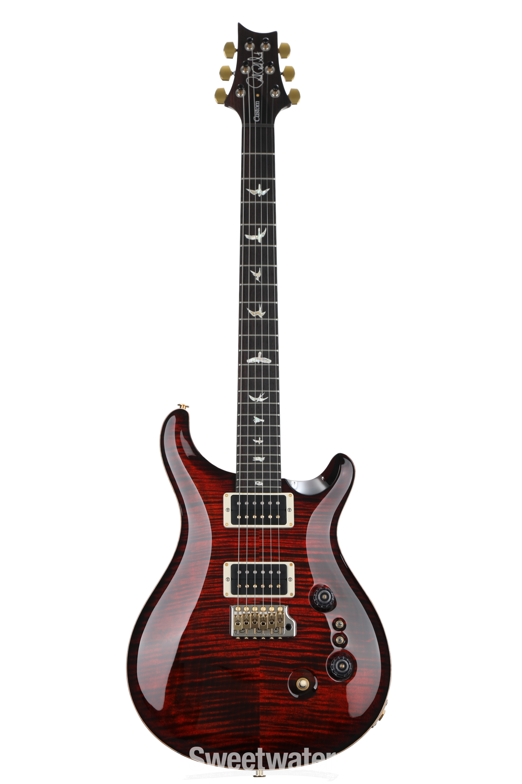 PRS Custom 24-08 Electric Guitar - Fire Red Burst 10-Top 