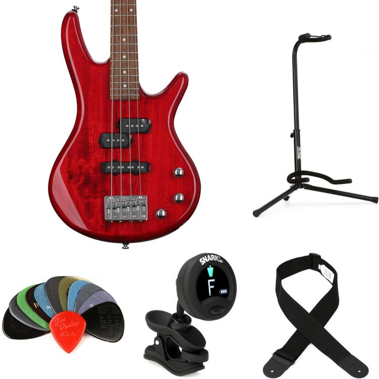 Ibanez miKro GSRM20 Bass Guitar Essentials Bundle - Transparent