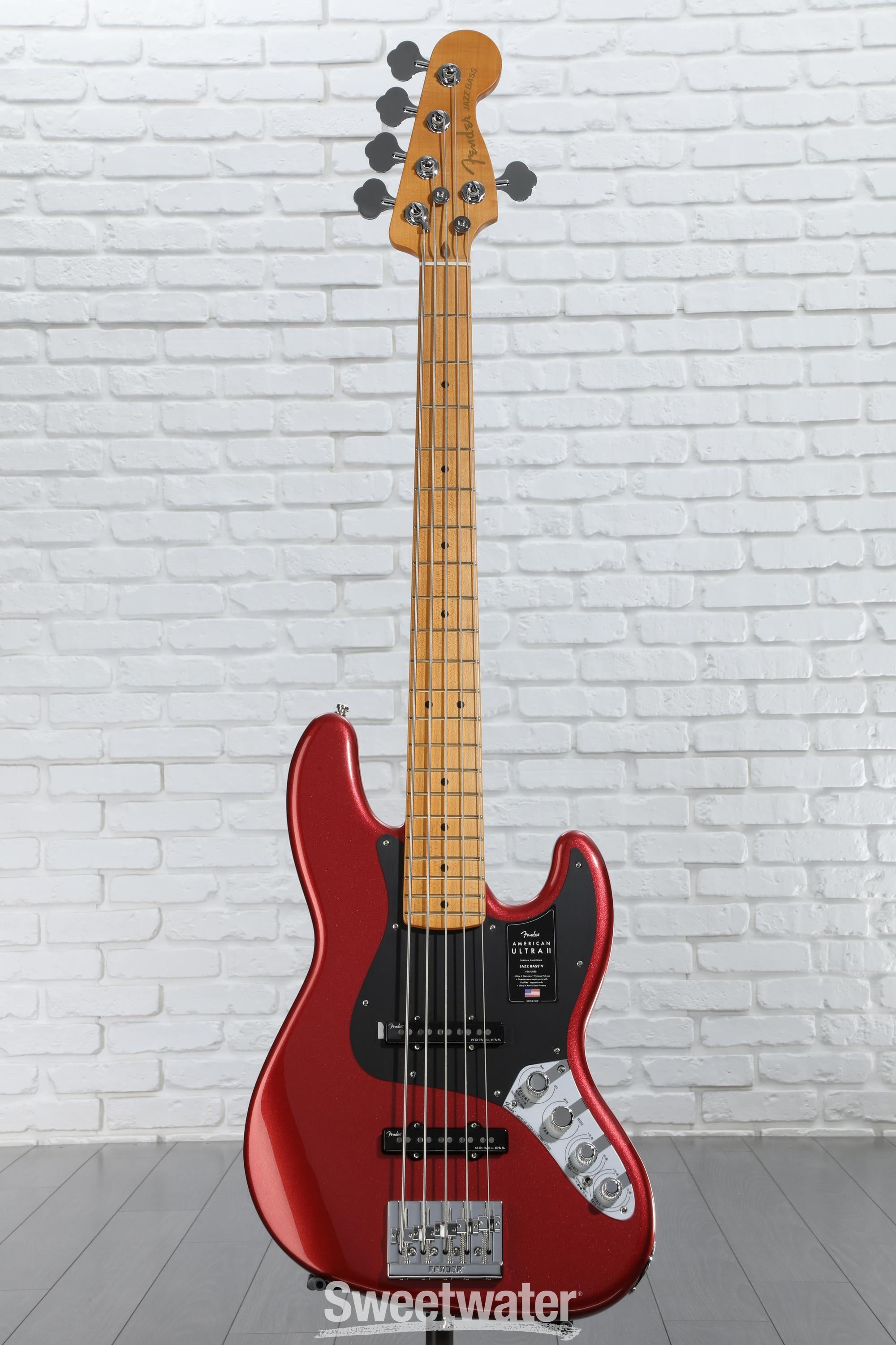Fender American Ultra II Jazz Bass V - Sinister Red, Maple