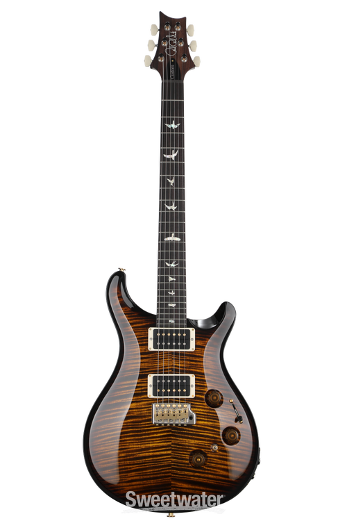 PRS Custom 24 Piezo 10-Top Electric Guitar - Black Gold Burst