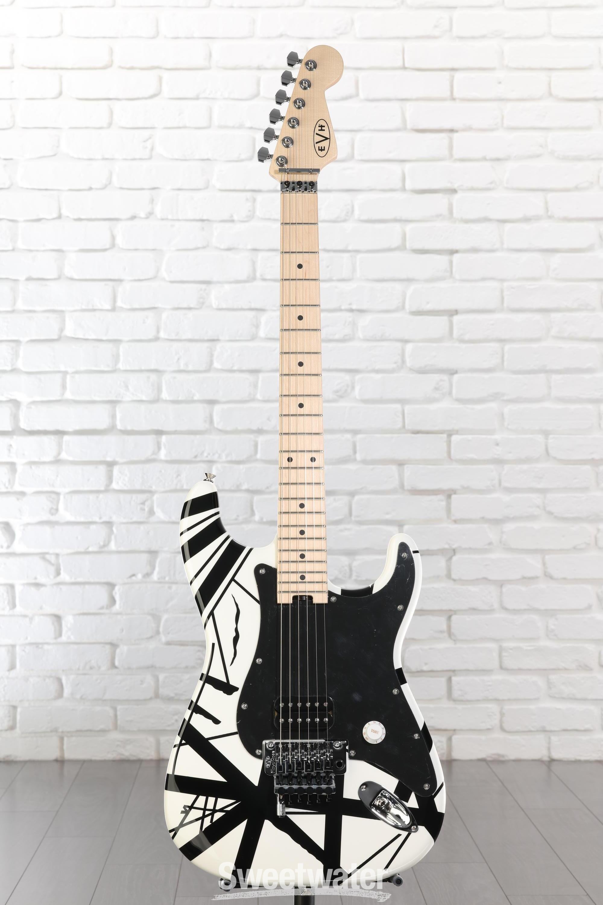 EVH Striped Series - White w/ Black Stripes | Sweetwater