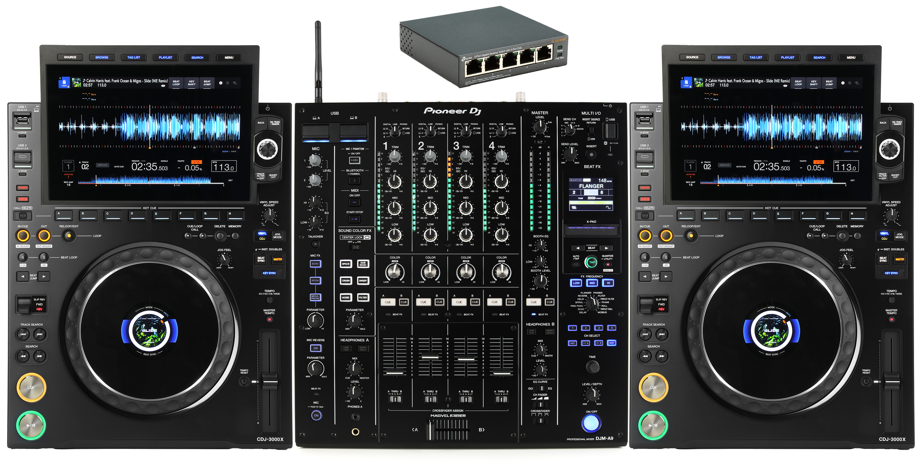 Denon CDJ Mixer セット Pioneer DJ DJM-A9 4-channel DJ Mixer and CDJ-3000 Case