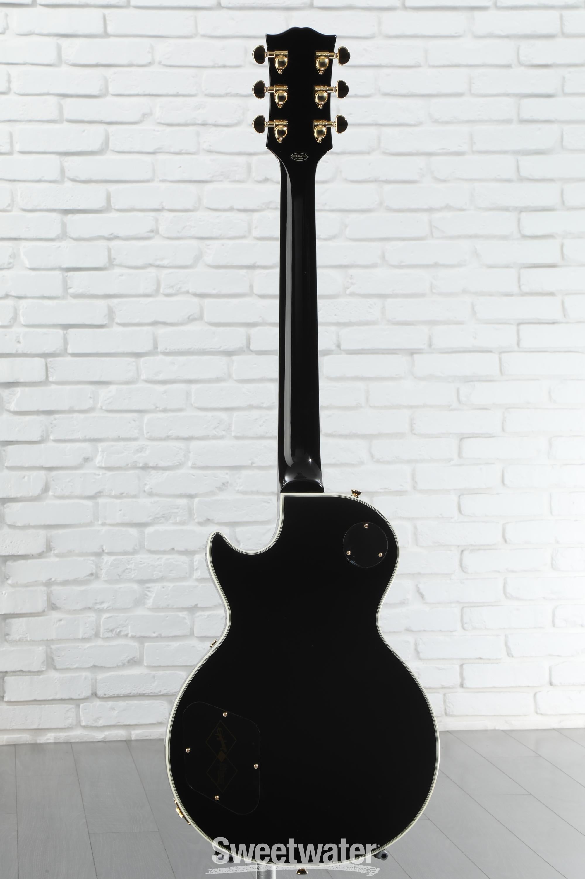 Epiphone Les Paul Custom Electric Guitar - Ebony | Sweetwater Epiphone Les Paul Custom Electric Guitar - Ebony | Sweetwater