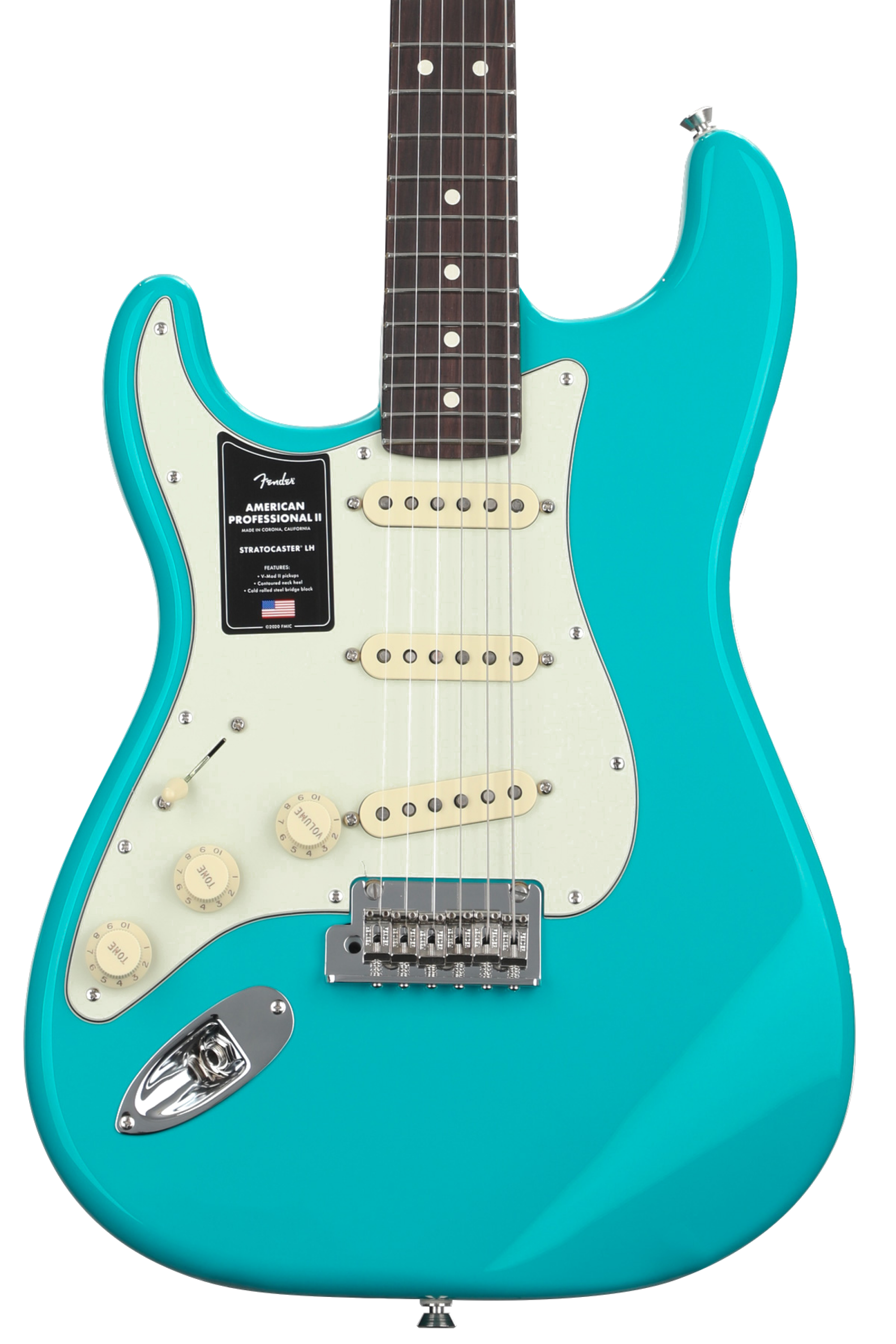 Fender American Professional II Stratocaster Left-handed - Miami Blue with  Rosewood Fingerboard