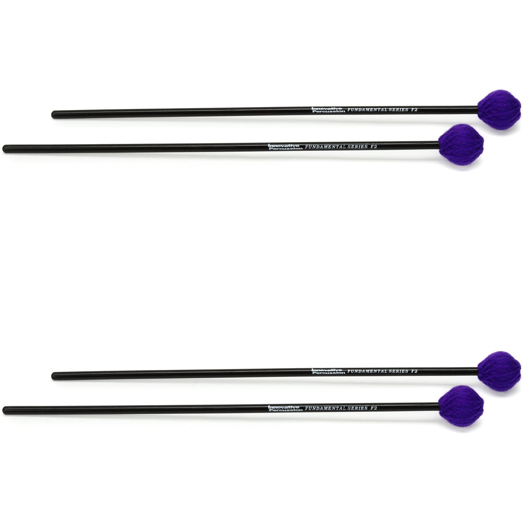 Innovative Percussion F2 Fundamental Hard Marimba Mallets Purple Yarn