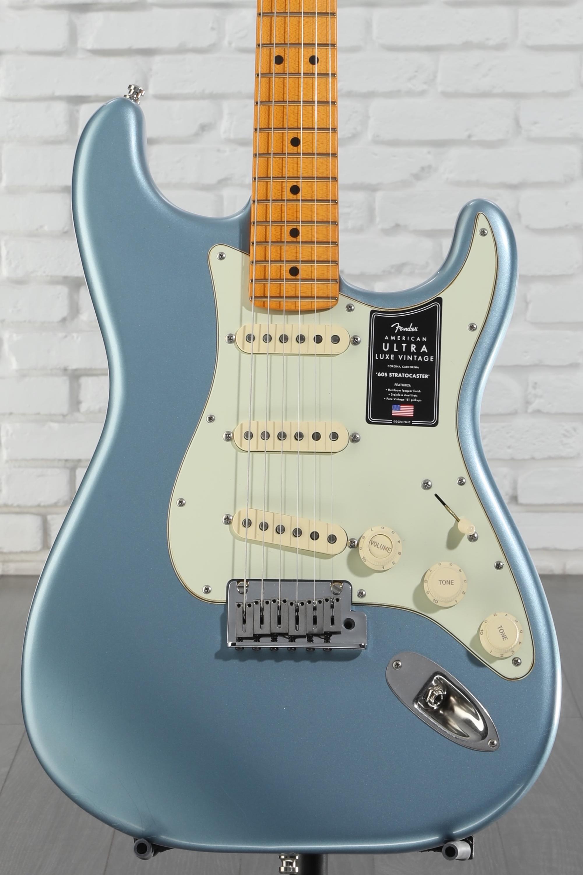 Fender American Ultra Luxe Vintage '60s Stratocaster Electric Guitar - Ice Blue Metallic, Heirloom Lacquer, Sweetwater Exclusive