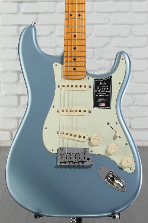 Fender American Ultra Luxe Vintage '60s Stratocaster Electric Guitar - Ice Blue Metallic, Heirloom Lacquer, Sweetwater Exclusive