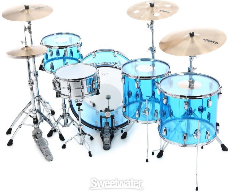 Ludwig Vistalite Zep 4-piece Shell Pack - Blue