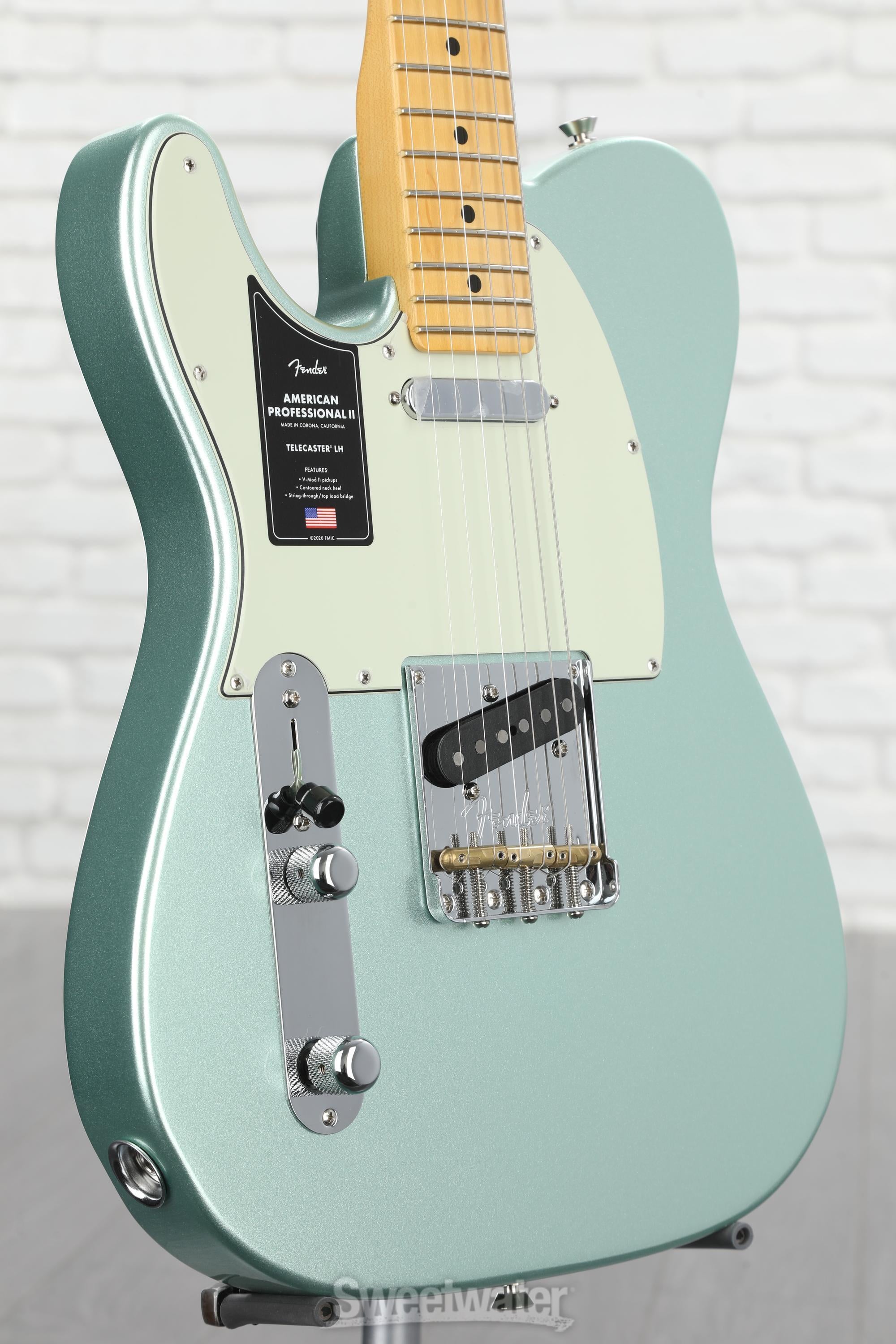 Fender American Professional II Telecaster Left-handed - Mystic Surf Green  with Maple Fingerboard