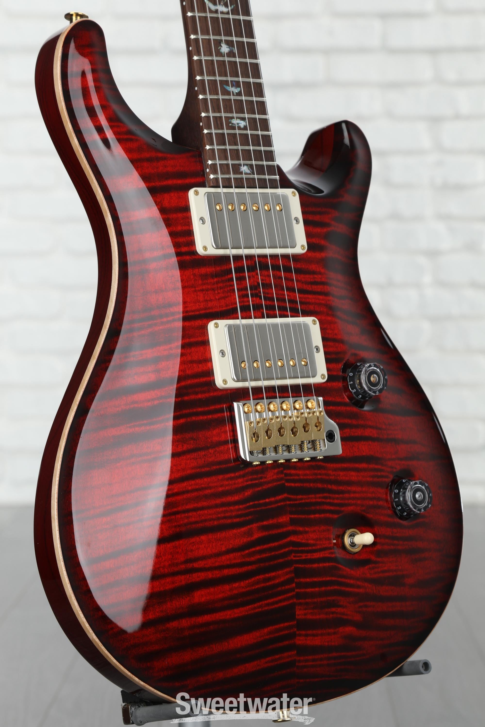 PRS Wood Library Custom 24 Electric Guitar - Fire Red Burst, 10