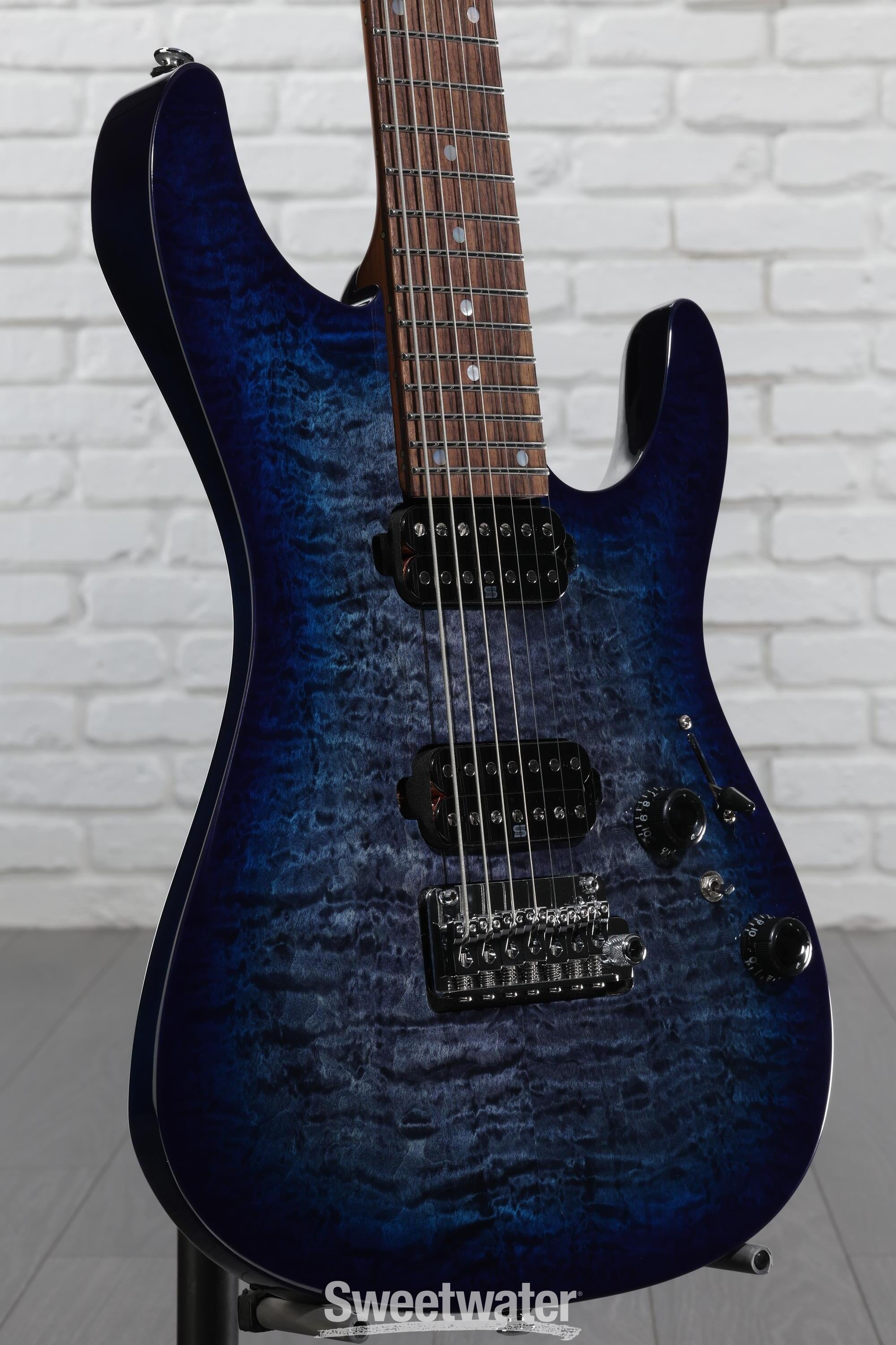 Ibanez Premium AZ427P2QM 7-string Electric Guitar - Twilight Blue