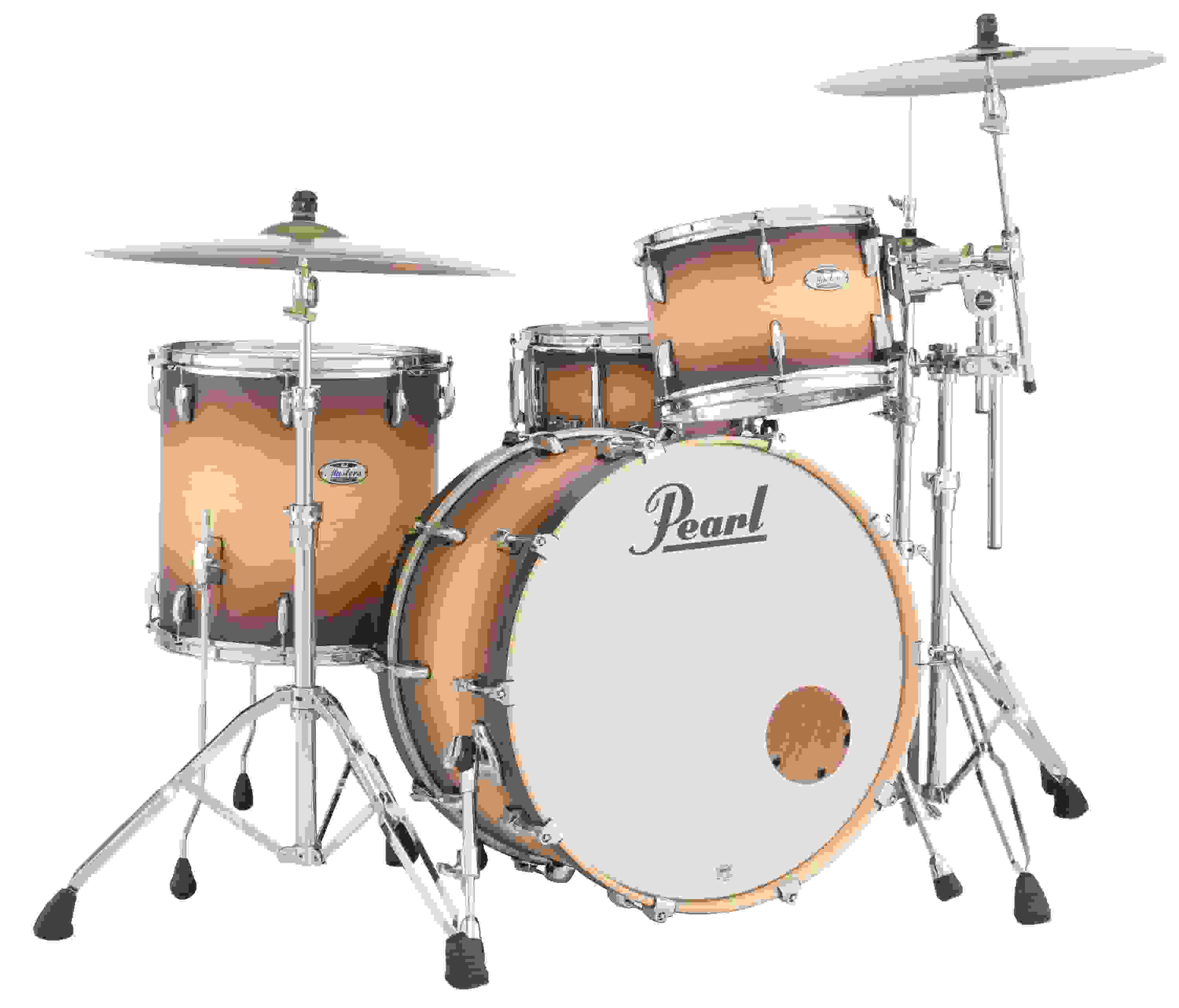 Pearl Masters Maple Complete 3 Piece Shell Pack 24 Kick Satin Natural Burst Sweetwater 9574