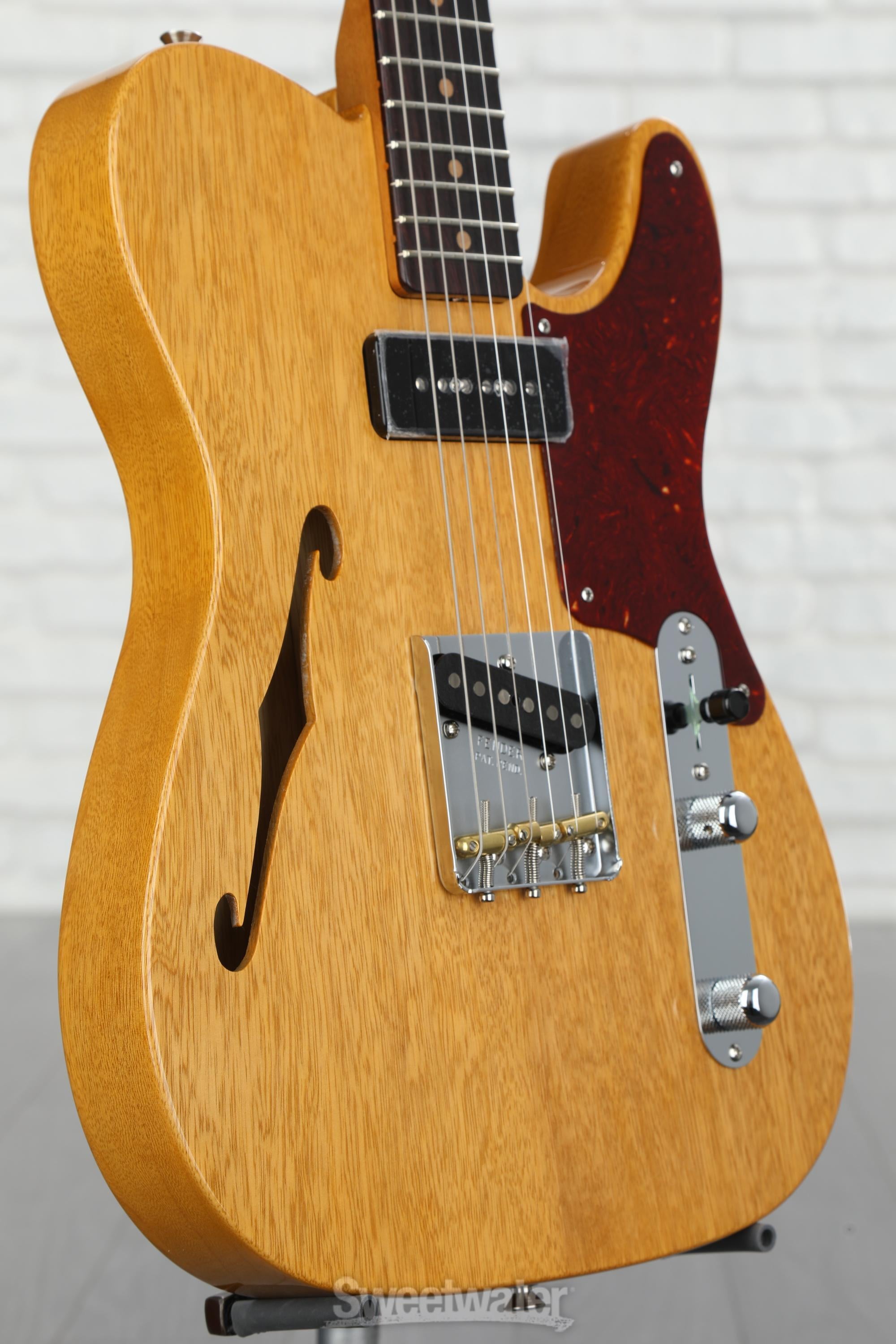 Fender Custom Shop Artisan Korina Telecaster Thinline Electric Guitar -  Aged Natural