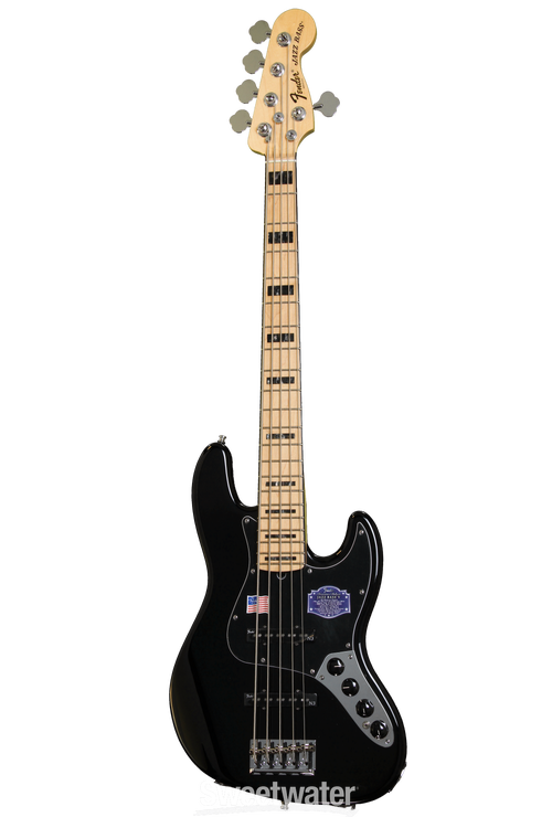 Fender American Deluxe Jazz Bass V - Black | Sweetwater Fender American Deluxe Jazz Bass V - Black | Sweetwater