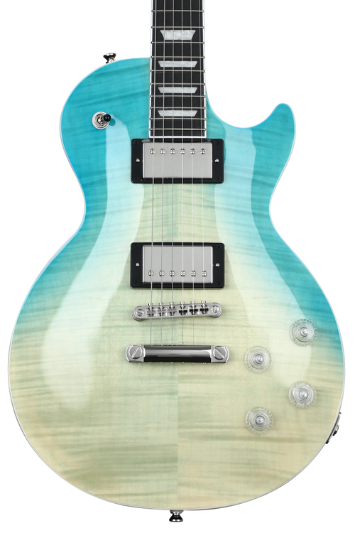 Epiphone Les Paul Modern Figured Electric Guitar - Caribbean Blue Fade |  Sweetwater