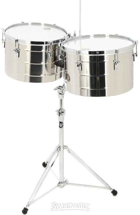 Latin Percussion Tito Puente 15-inch and 16-inch Thunder Timbs - Stainless Steel
