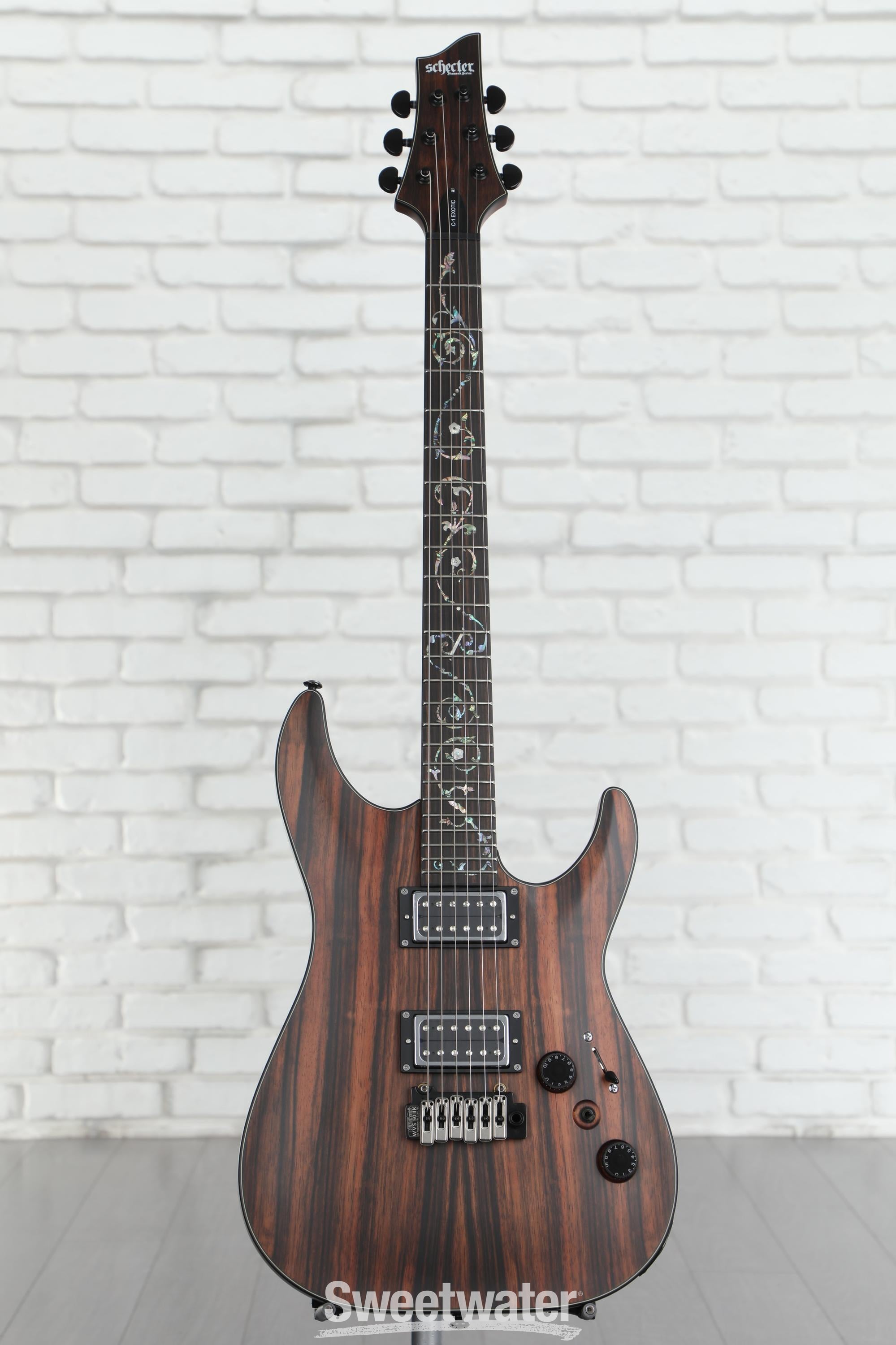 Schecter C-1 Exotic Ebony Electric Guitar - Natural Satin