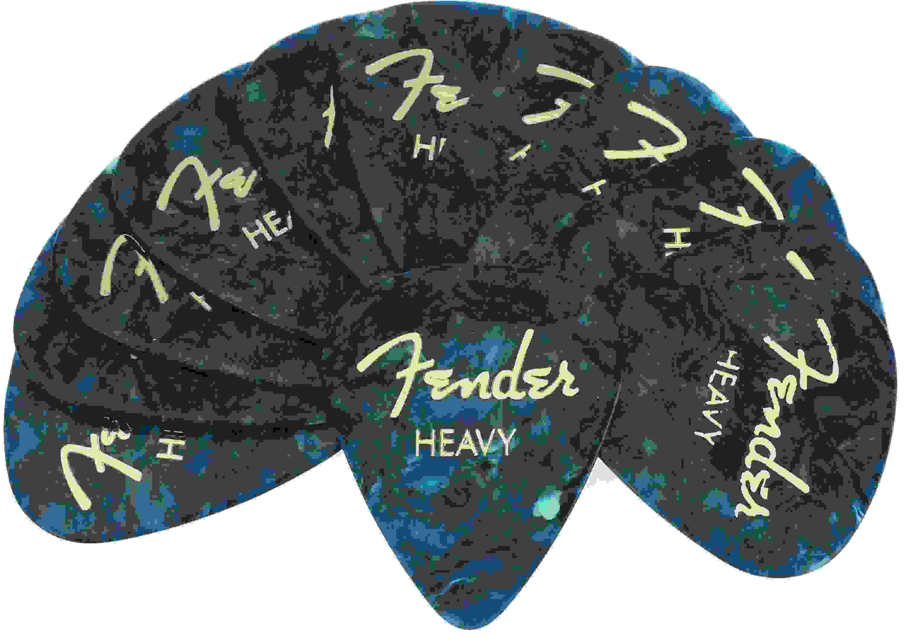 Fender 351 Shape Premium Celluloid Picks - Heavy Ocean Turquoise 12-pack