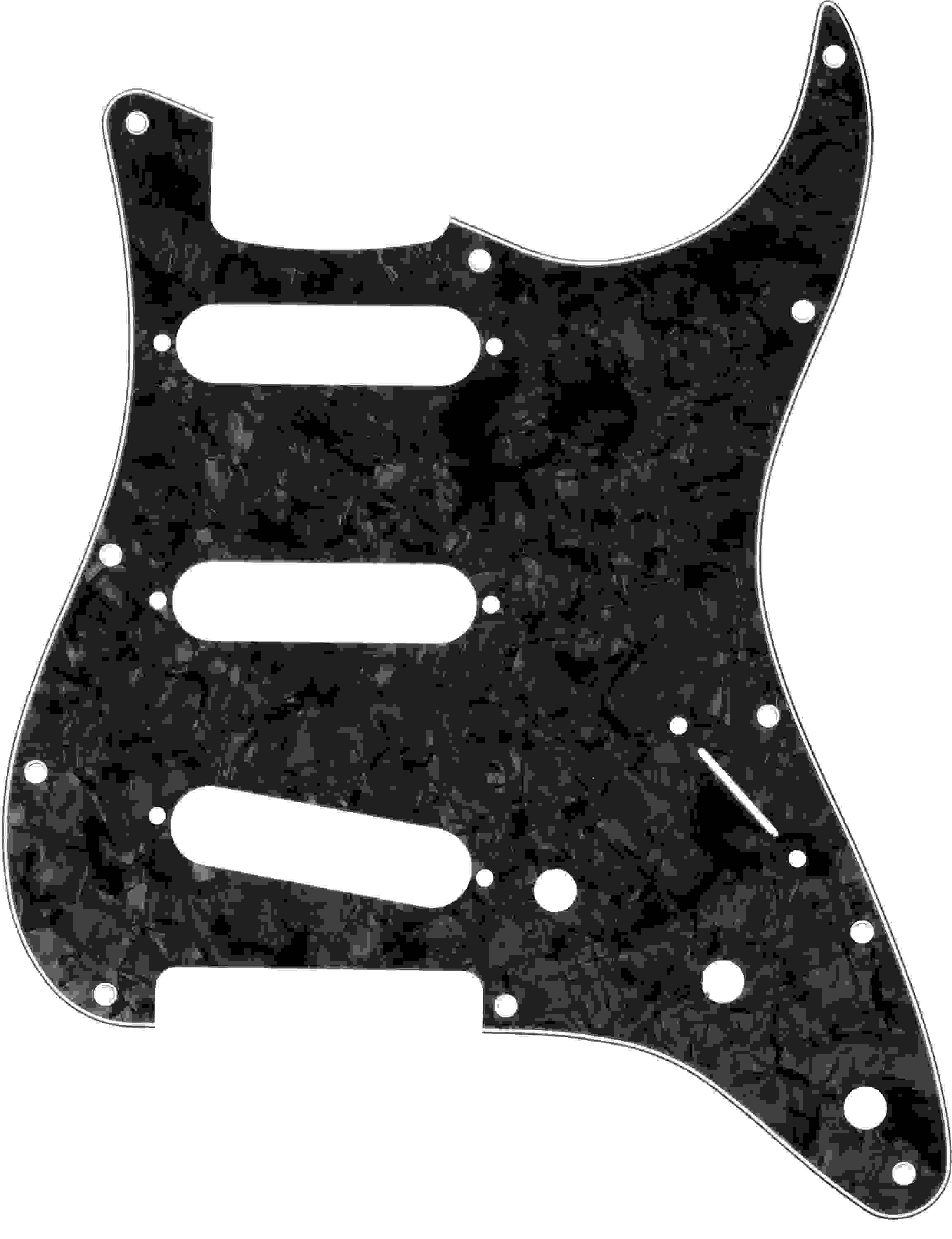 Fender 11 Hole Modern Style Stratocaster Sss Pickguard Black Moto Sweetwater 7678