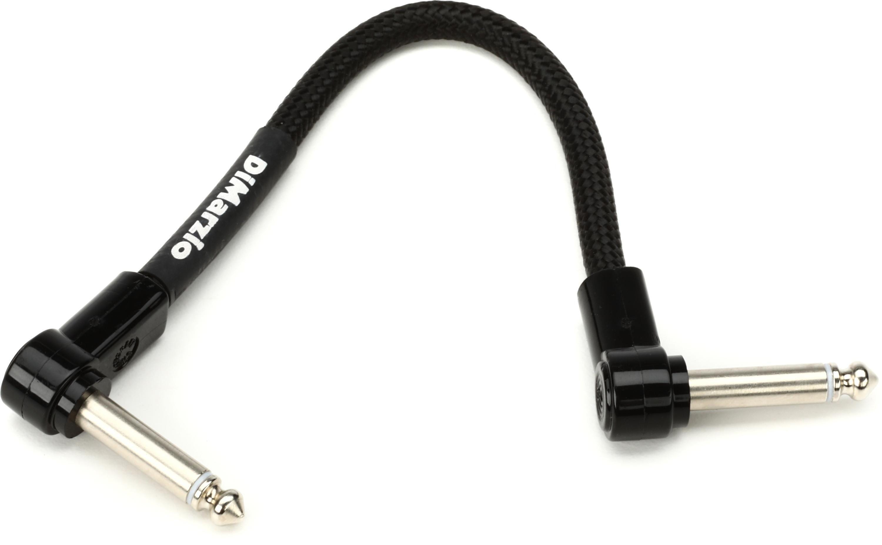 DiMarzio PC306BK Crank Shaft Pedalboard Patch Cable Right Angle to